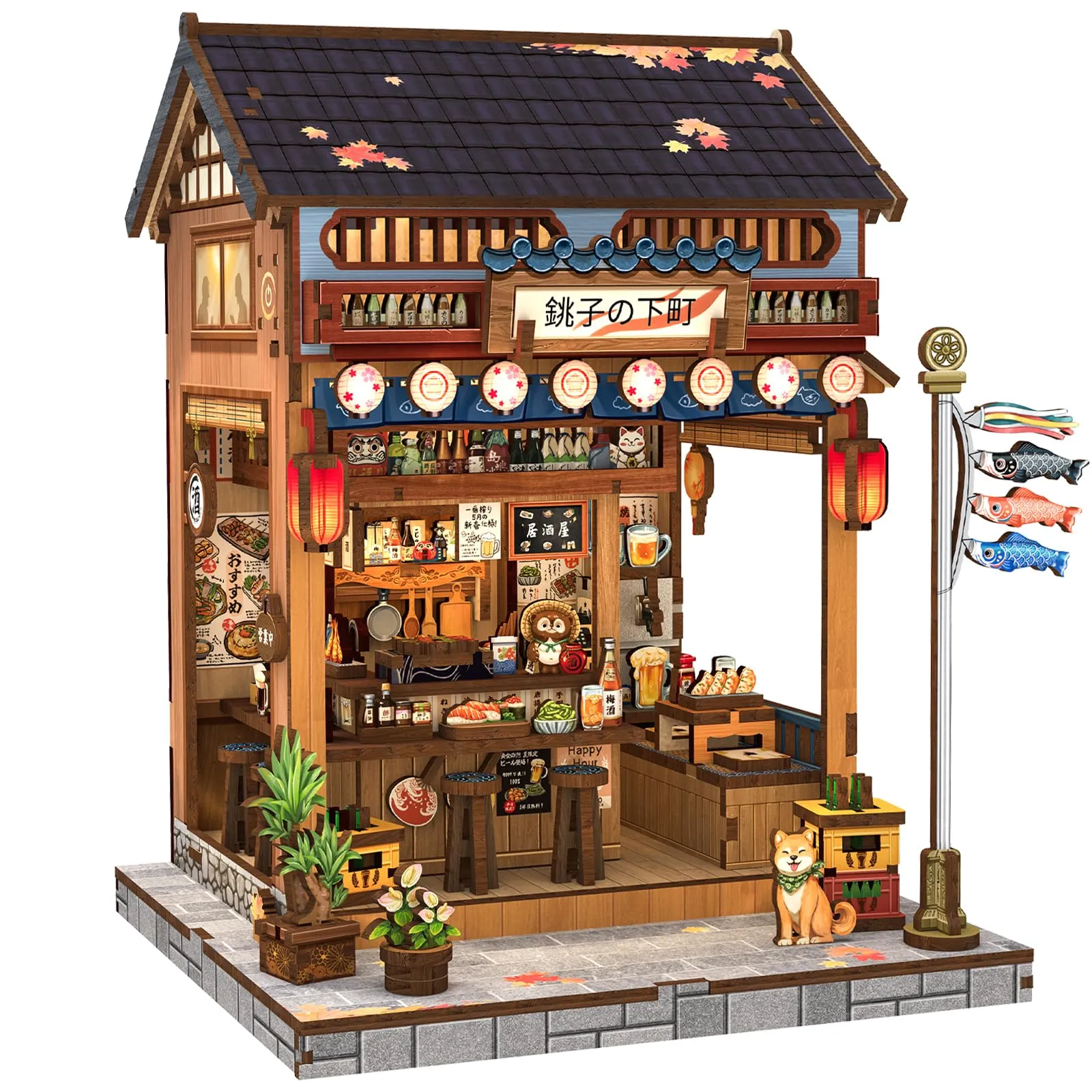 CUTEBEE Book Nook Kit Izakaya Giapponese, Puzzle 3D in Legno per Adulti, Miniatura Casa delle Bambole per Libreria - immagine 1