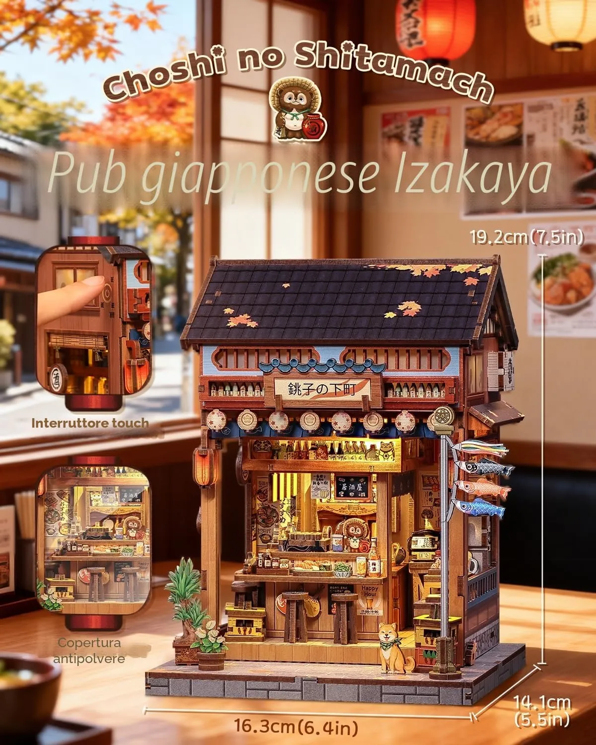 CUTEBEE Book Nook Kit Izakaya Giapponese, Puzzle 3D in Legno per Adulti, Miniatura Casa delle Bambole per Libreria - immagine 2