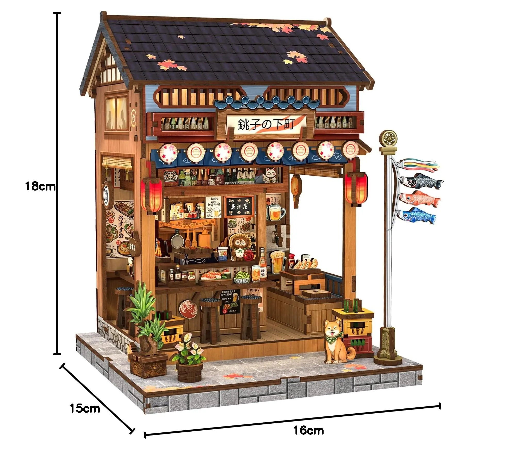 CUTEBEE Book Nook Kit Izakaya Giapponese, Puzzle 3D in Legno per Adulti, Miniatura Casa delle Bambole per Libreria - immagine 8