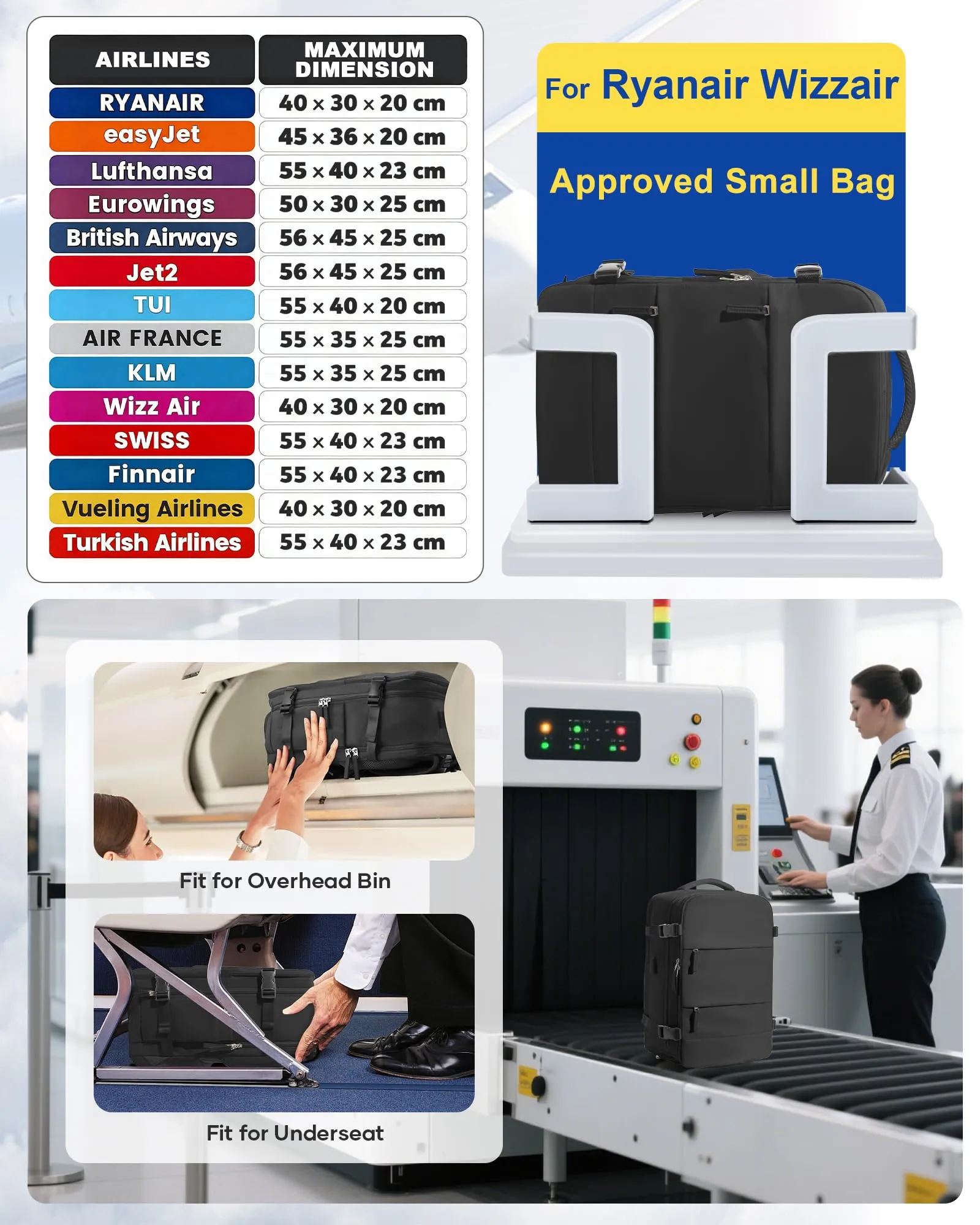 SZLX Zaino da Viaggio Sottovuoto con Pompa, Bagaglio a Mano per Ryanair, Wizzair, Easyjet, Compatibile con Laptop 14 Pollici, con Porta Scarpe - immagine 4