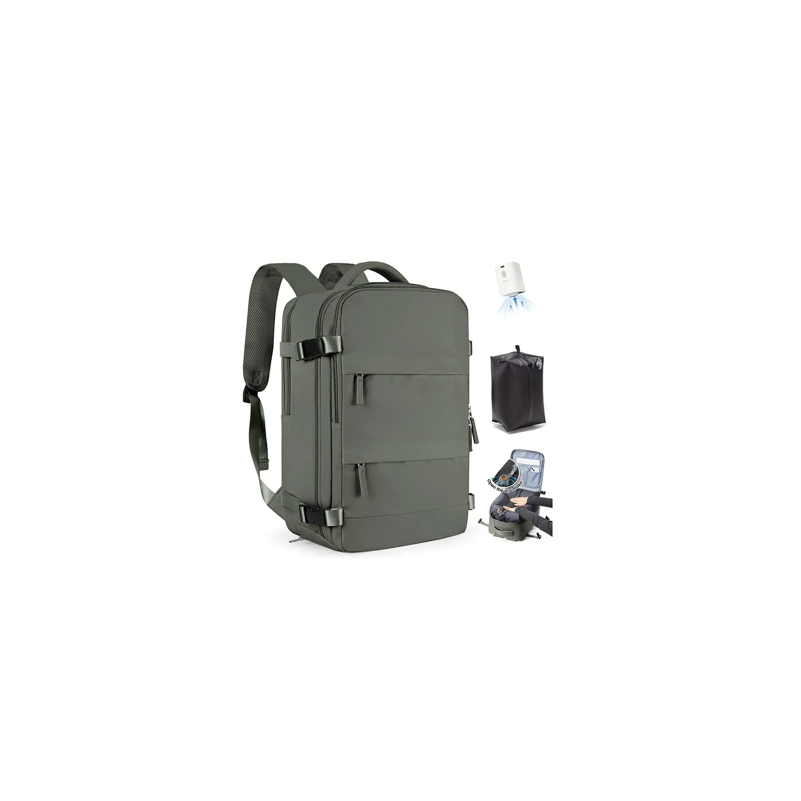 SZLX Zaino da Viaggio Sottovuoto con Pompa, Bagaglio a Mano 40x30x20 per Ryanair, Wizzair, Easyjet, con Scomparto Laptop 14 Pollici e Porta Scarpe - immagine 1