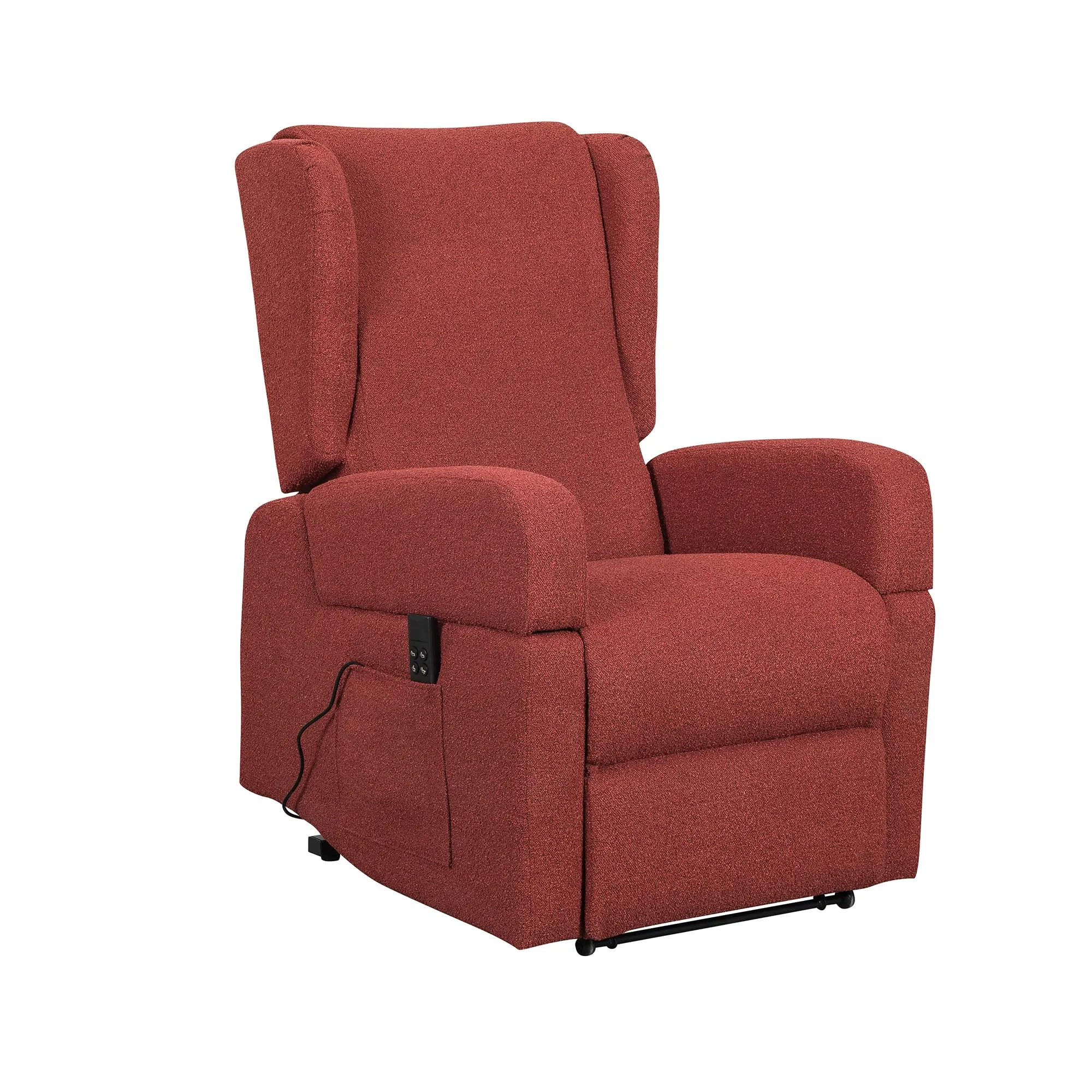 Poltrone Italia Poltrona Relax Elettrica Vertical, 2 Motori, Reclinazione Indipendente Schienale e Pediera, Roller, Memory, Braccioli Estraibili, Tavolino, Rosso - immagine 1