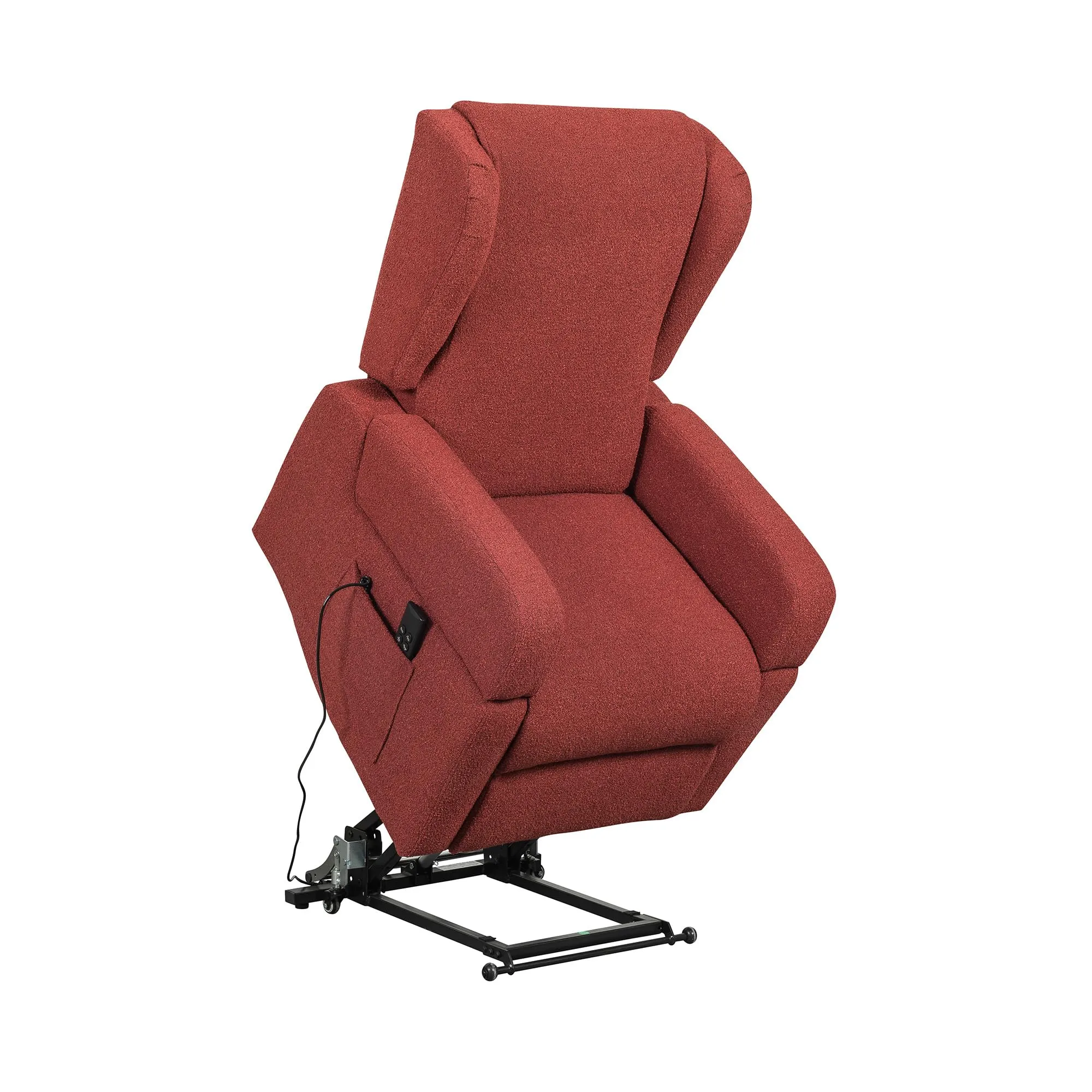 Poltrone Italia Poltrona Relax Elettrica Vertical, 2 Motori, Reclinazione Indipendente Schienale e Pediera, Roller, Memory, Braccioli Estraibili, Tavolino, Rosso - immagine 2