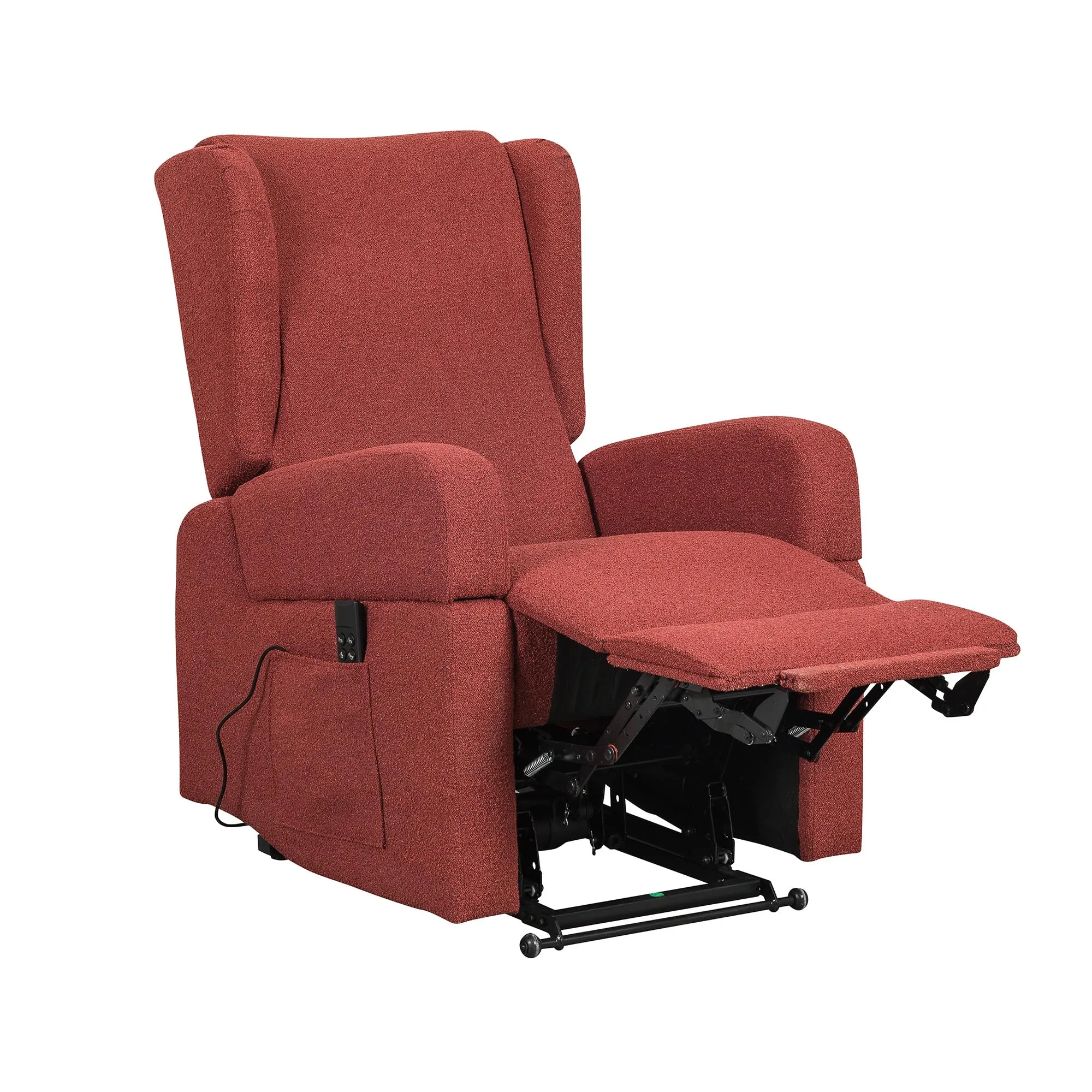 Poltrone Italia Poltrona Relax Elettrica Vertical, 2 Motori, Reclinazione Indipendente Schienale e Pediera, Roller, Memory, Braccioli Estraibili, Tavolino, Rosso - immagine 3