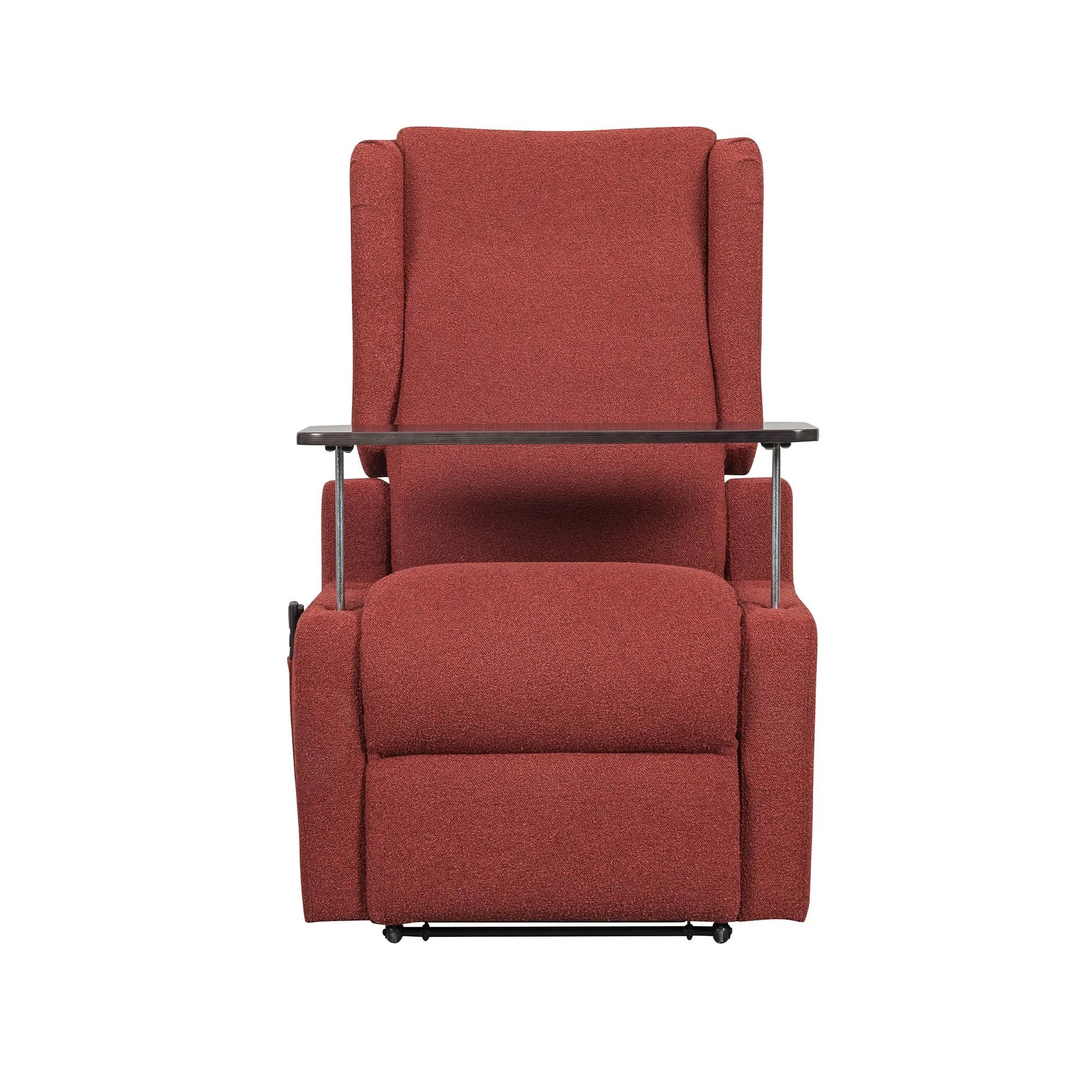 Poltrone Italia Poltrona Relax Elettrica Vertical, 2 Motori, Reclinazione Indipendente Schienale e Pediera, Roller, Memory, Braccioli Estraibili, Tavolino, Rosso - immagine 7