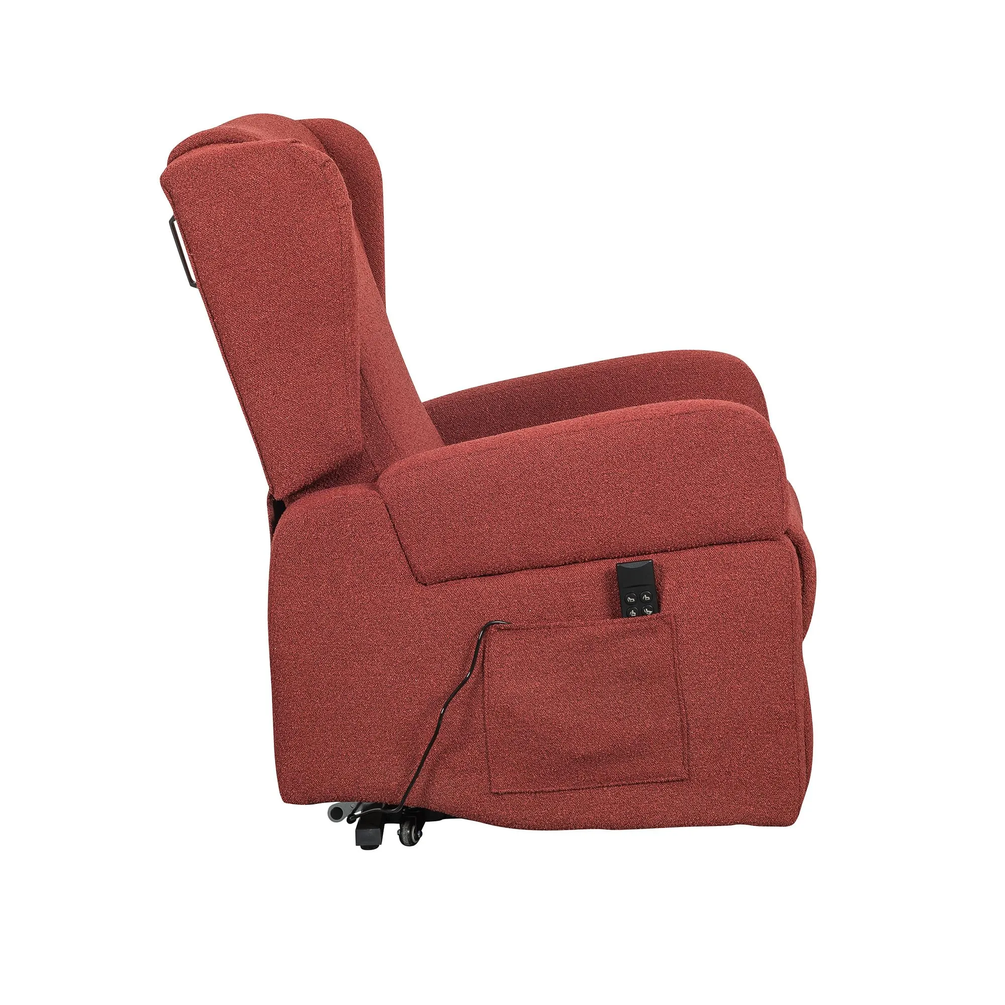 Poltrone Italia Poltrona Relax Elettrica Vertical, 2 Motori, Reclinazione Indipendente Schienale e Pediera, Roller, Memory, Braccioli Estraibili, Tavolino, Rosso - immagine 8