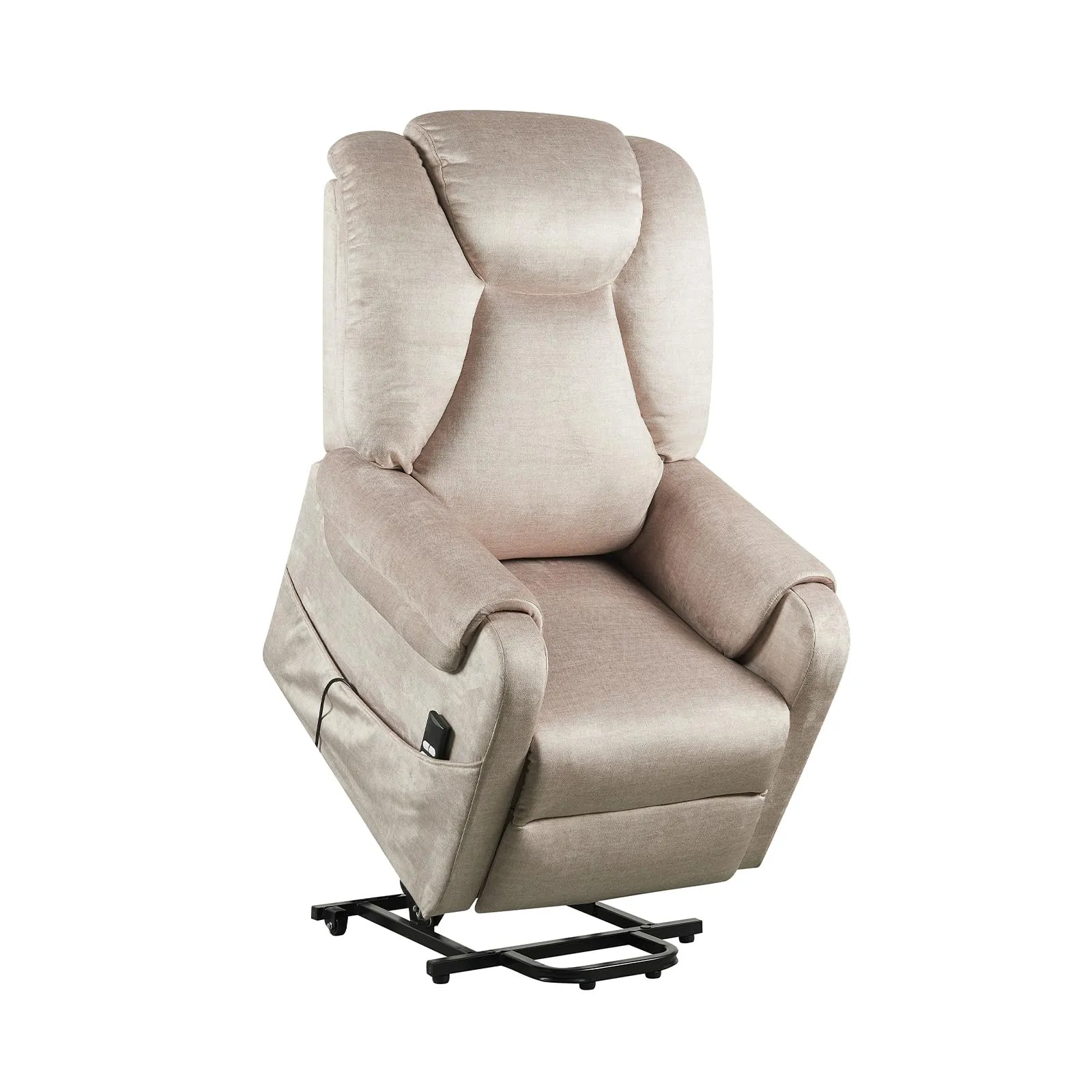 Poltrone Italia Sofia Poltrona Relax Elettrica 2 Motori, Reclinazione Indipendente Schienale e Pediera, 4 Ruote, Tessuto Premium Beige - immagine 2