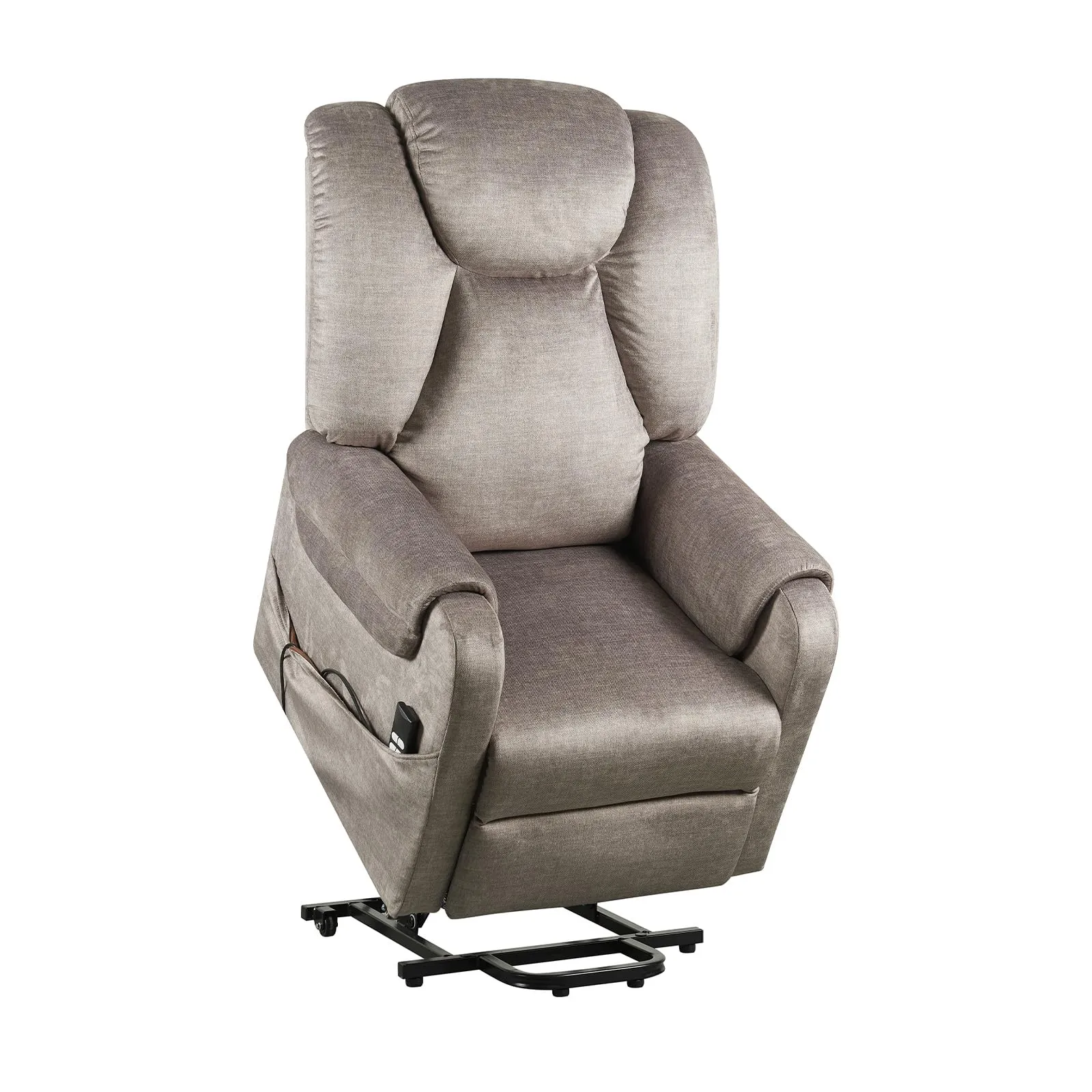 Poltrone Italia Poltrona Relax Elettrica 2 motori, Reclinazione Indipendente Schienale e Pediera, 4 Ruote, Tessuto Premium Grigio - immagine 2
