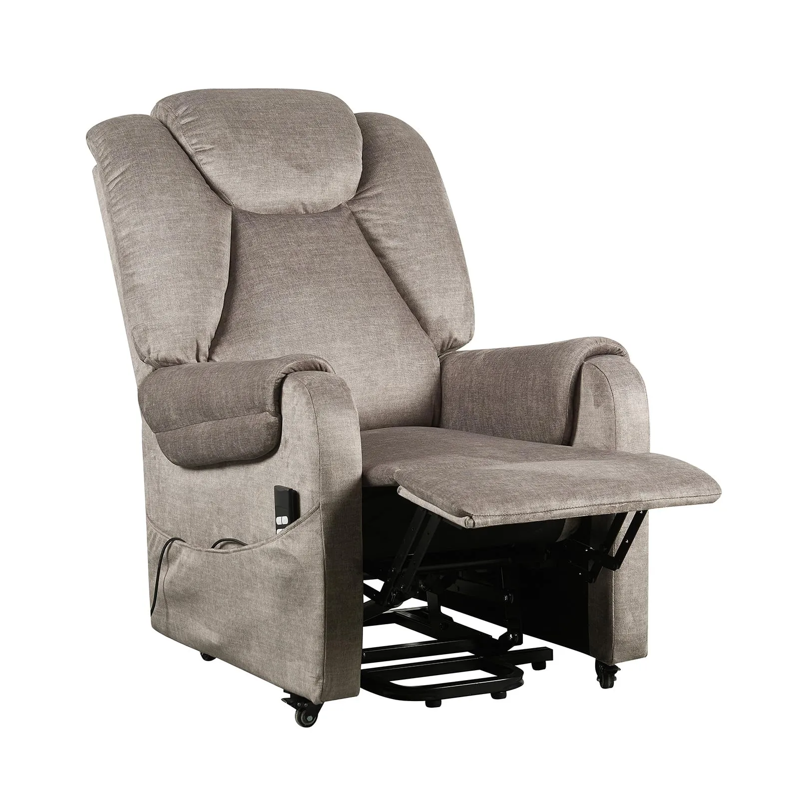 Poltrone Italia Poltrona Relax Elettrica 2 motori, Reclinazione Indipendente Schienale e Pediera, 4 Ruote, Tessuto Premium Grigio - immagine 3
