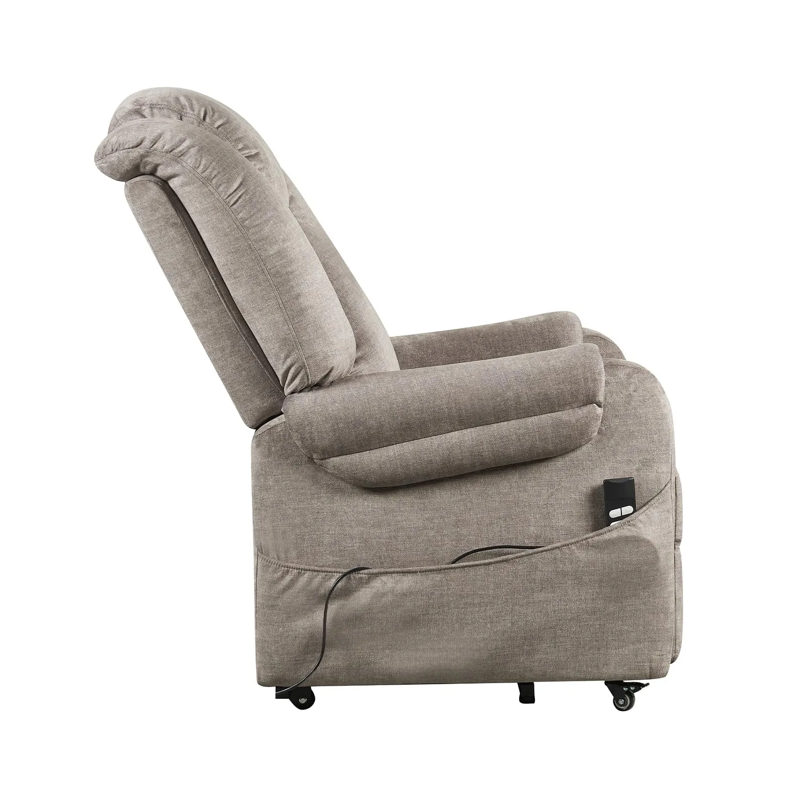 Poltrone Italia Poltrona Relax Elettrica 2 motori, Reclinazione Indipendente Schienale e Pediera, 4 Ruote, Tessuto Premium Grigio - immagine 7
