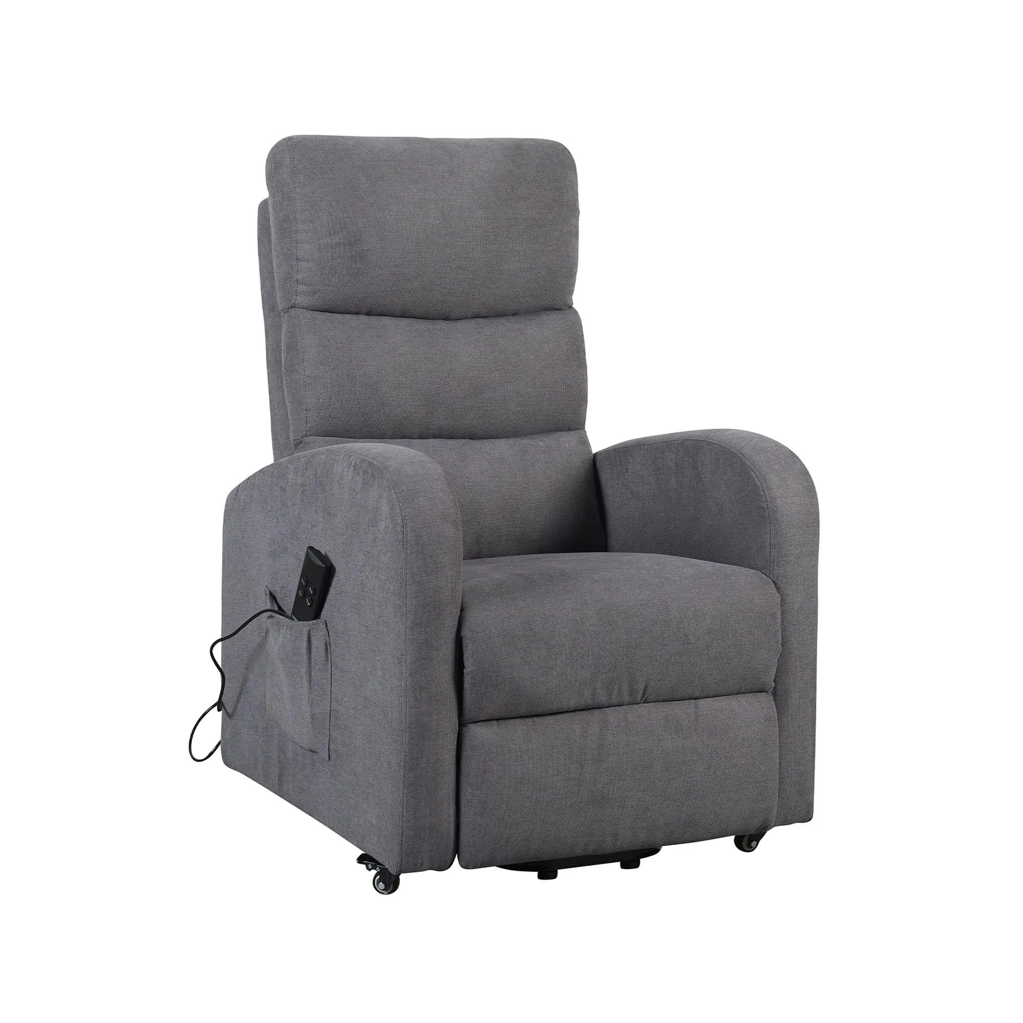 Poltrone Italia Poltrona Relax Elettrica Alzapersona con 4 Ruote, Microfibra Grigio - immagine 1