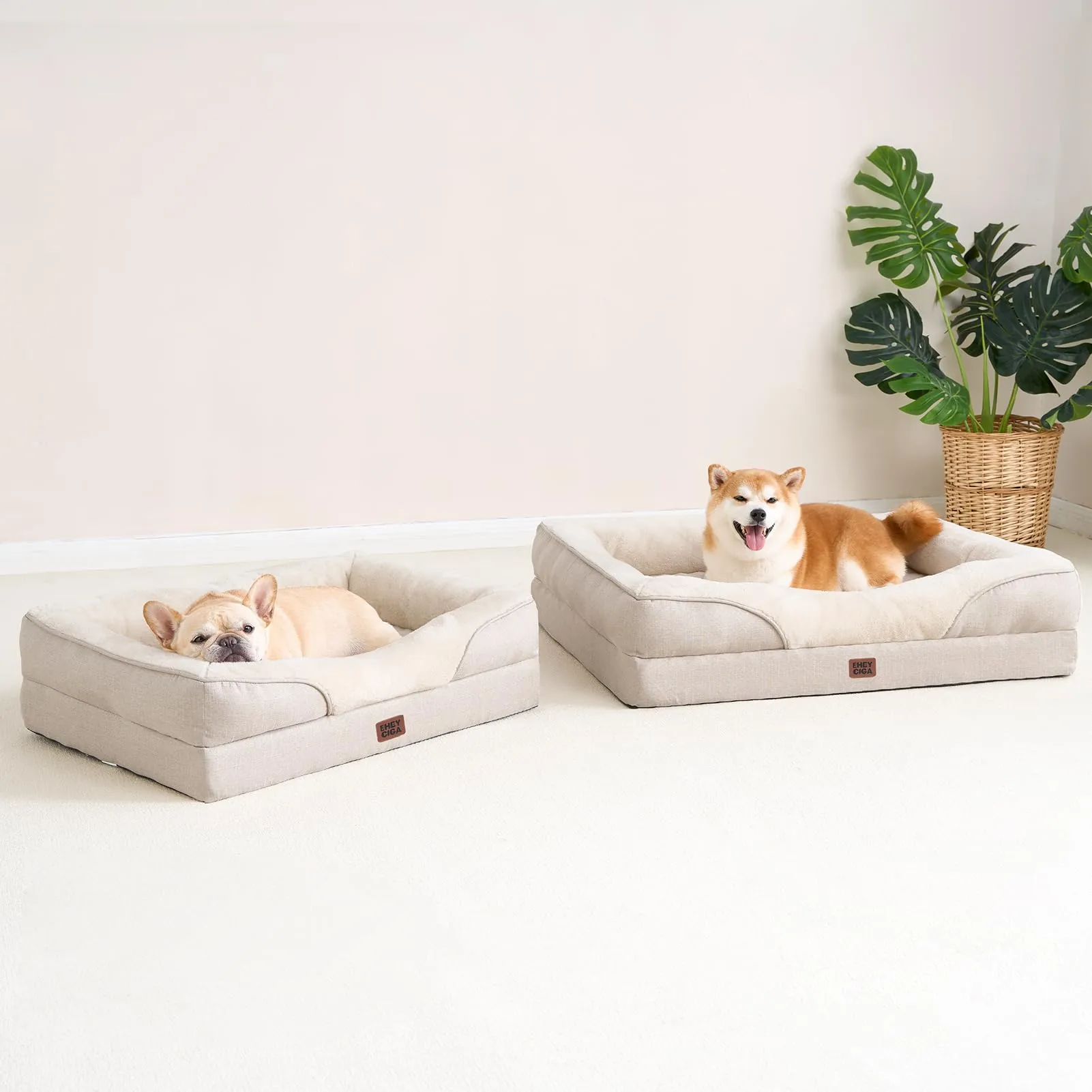 EHEYCIGA Cuccia Cane Interno Taglia Media, 89x56x16.5cm, Beige - immagine 8