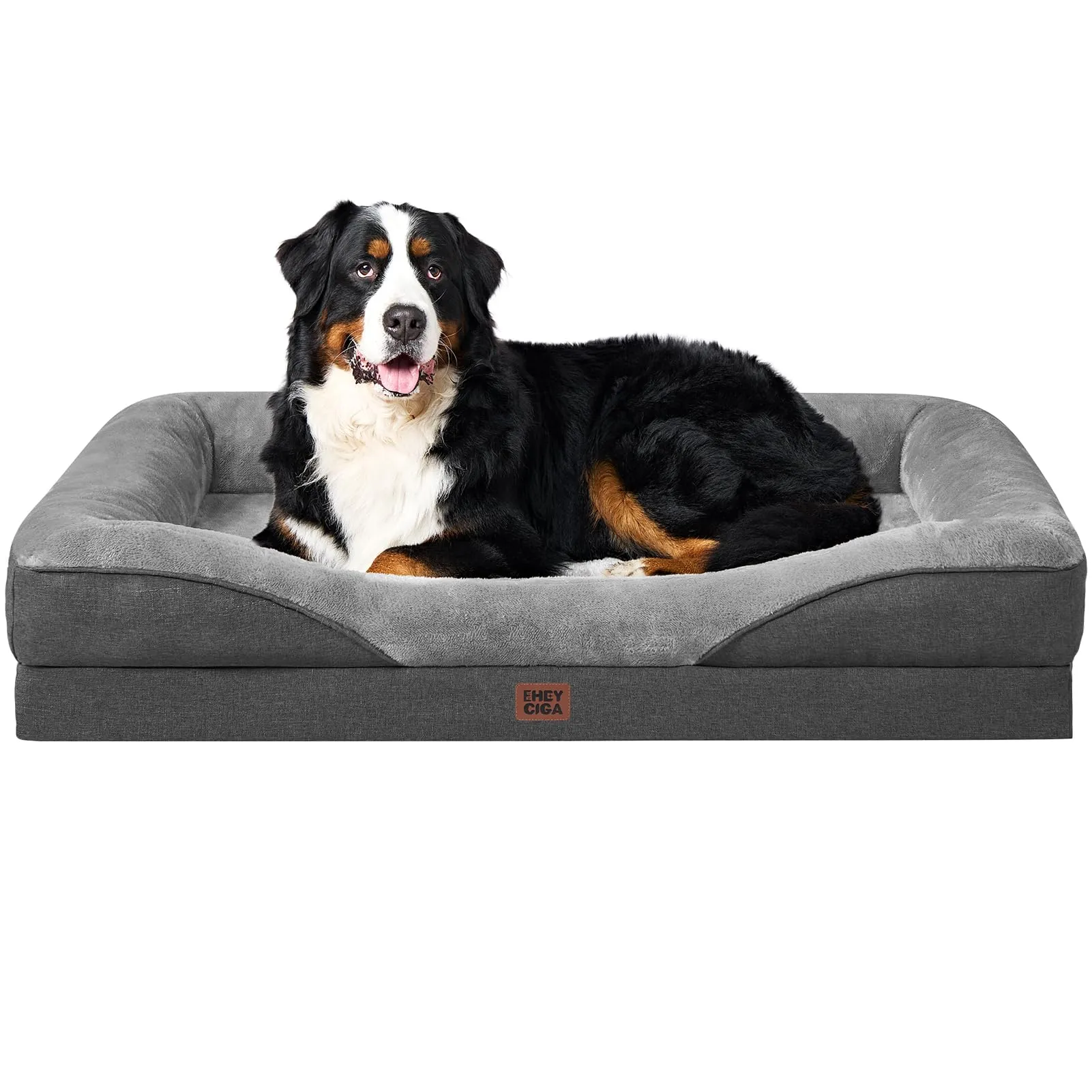 EHEYCIGA Cuccia Cane Interno, Memory Foam, 122x89x18.9cm, Grigio Scuro - immagine 1