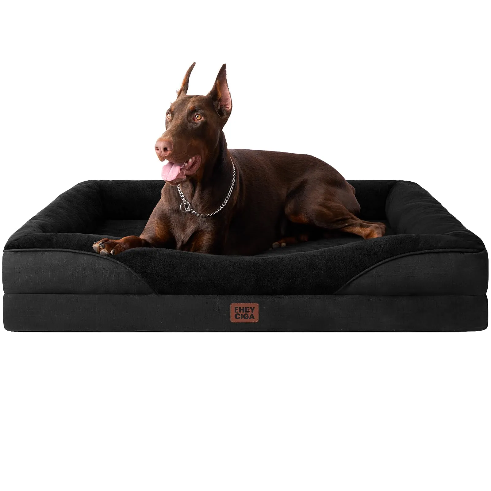 EHEYCIGA Cuccia Cane Interno Taglia Grande, 122x89x18.9cm, Nero - immagine 1