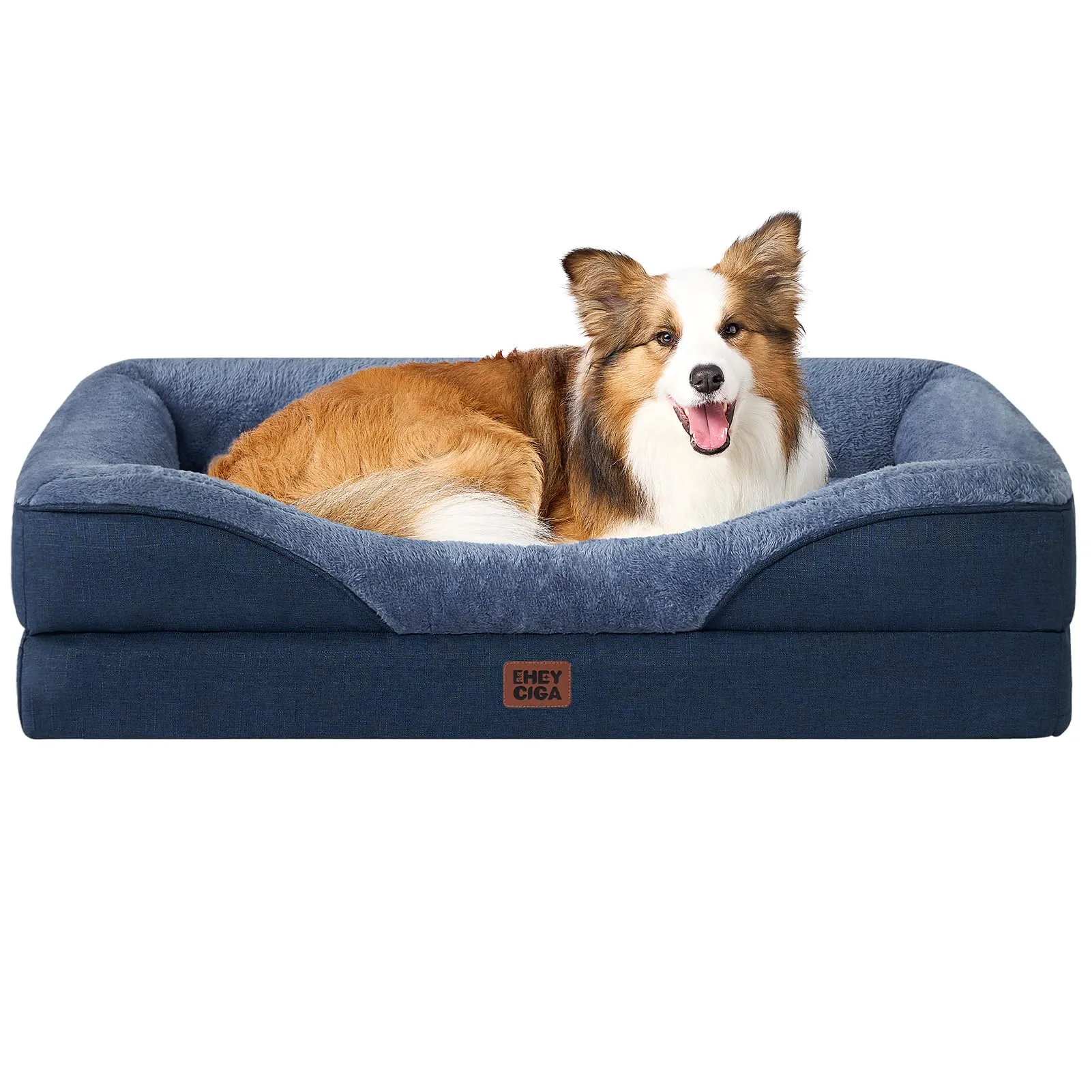 EHEYCIGA Cuccia Cane Interno Taglia Grande, 104x68.6x18.9cm, Blu Scuro - immagine 1