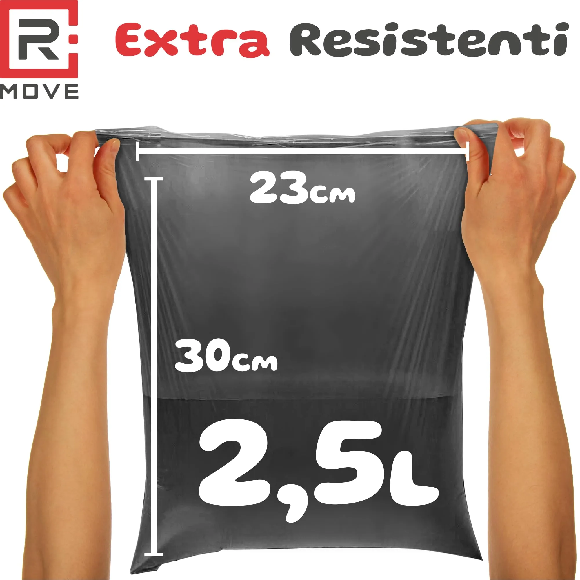 R MOVE Sacchetti Igienici per Cani, 810 pz (54 Rotoli), 30x23 cm, 2,5 Litri - immagine 3