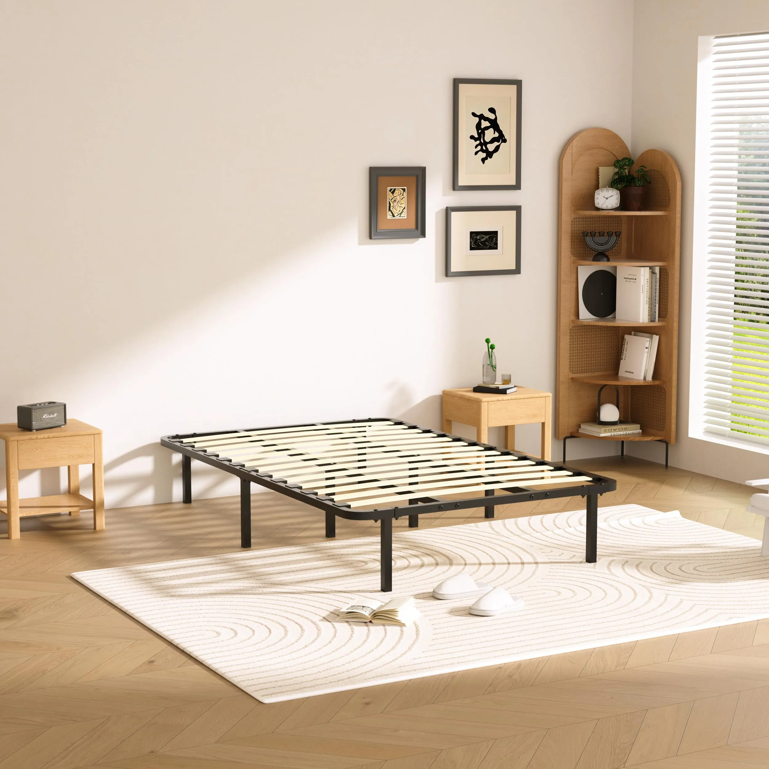 DEWINNER Rete Letto 90x190cm, Altezza 35 cm, 13 Doghe in Legno Pioppo Ortopedica, Singolo con 7 Piedi - immagine 8