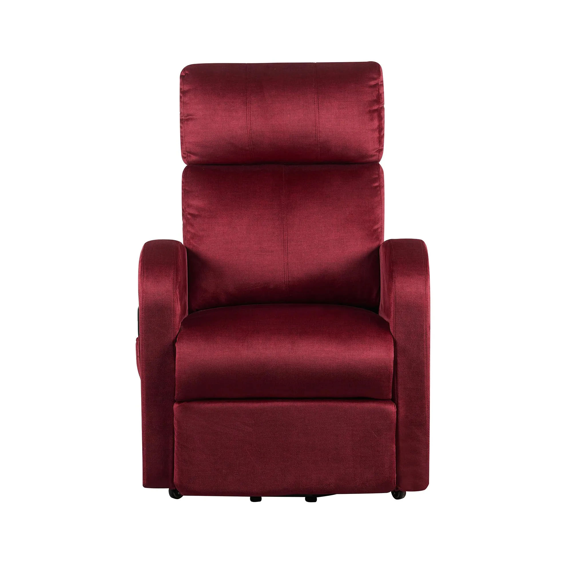 Poltrone Italia Poltrona Relax Elettrica 2 motori, Reclinazione Indipendente, Alzapersona con Ruote, Sfoderabile e Lavabile, Rosso Bordeaux - immagine 6
