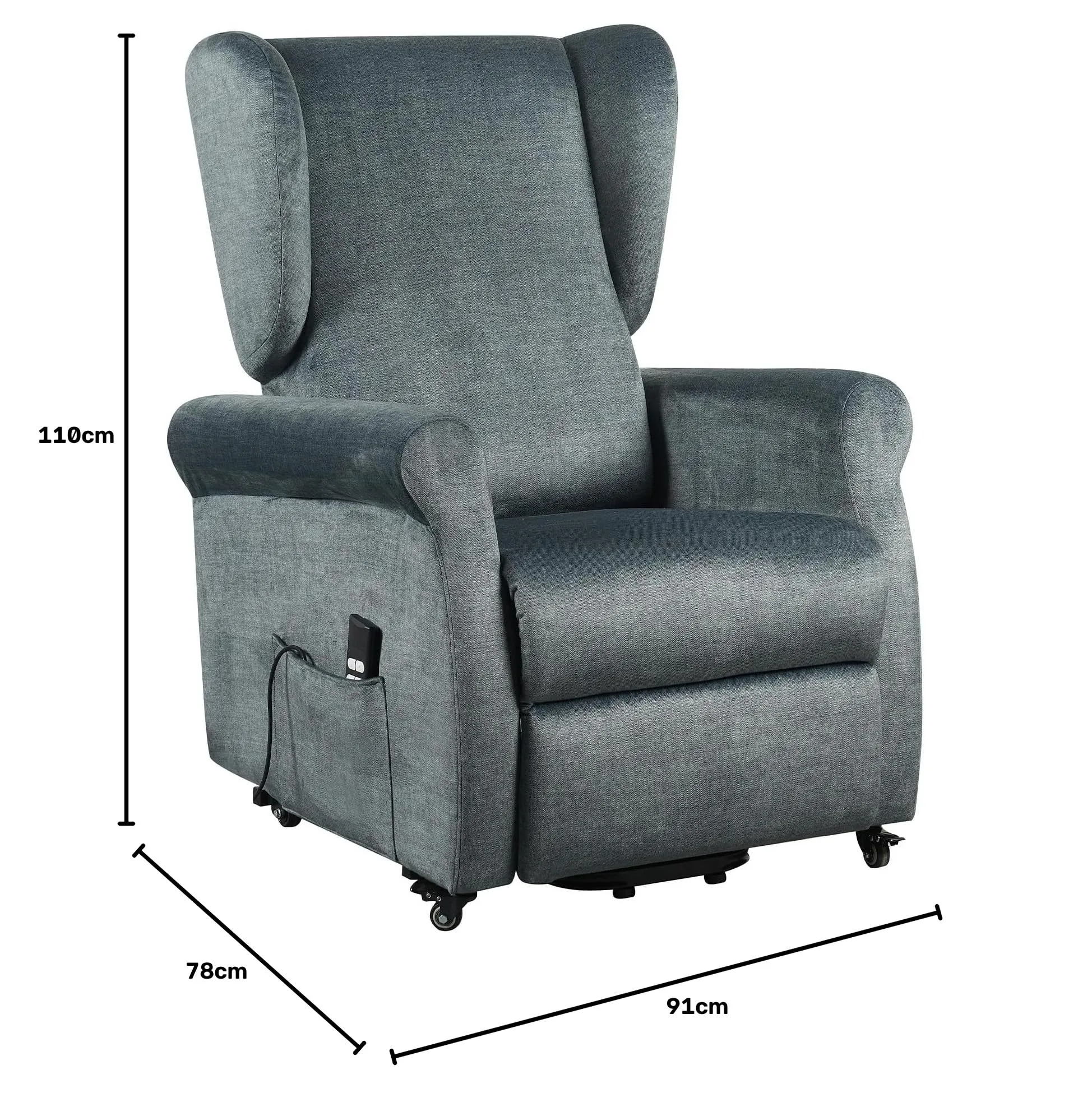 Poltrone Italia Poltrona Alzapersona Elettrica 2 Motori Blu - immagine 2