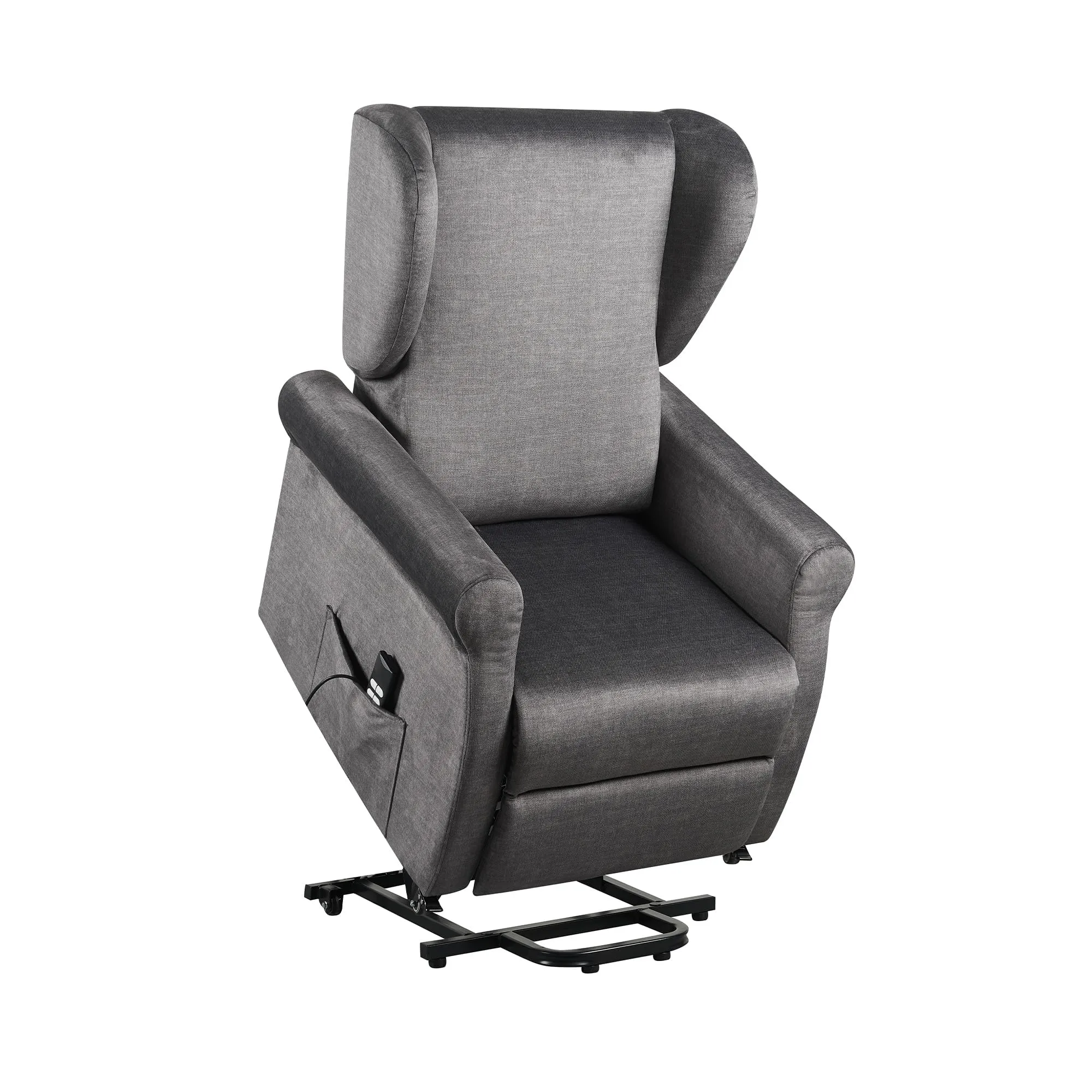 Poltrone Italia Poltrona Alzapersona Elettrica 2 Motori, Reclinazione Indipendente Schienale e Pediera, Kit 4 Ruote, Seduta Indeformabile, Grigio - immagine 2