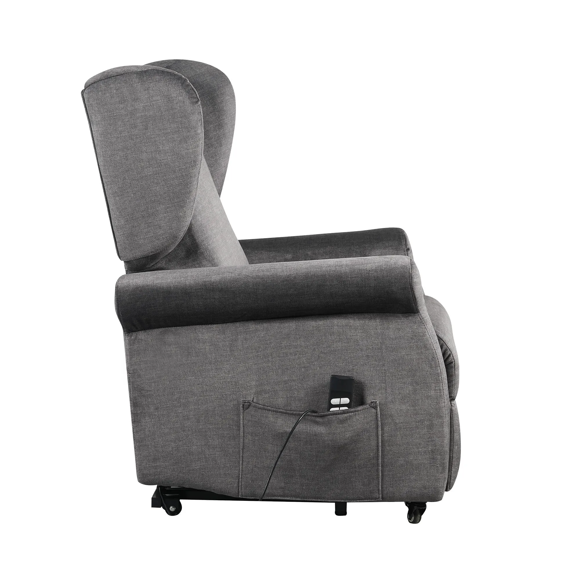 Poltrone Italia Poltrona Alzapersona Elettrica 2 Motori, Reclinazione Indipendente Schienale e Pediera, Kit 4 Ruote, Seduta Indeformabile, Grigio - immagine 7