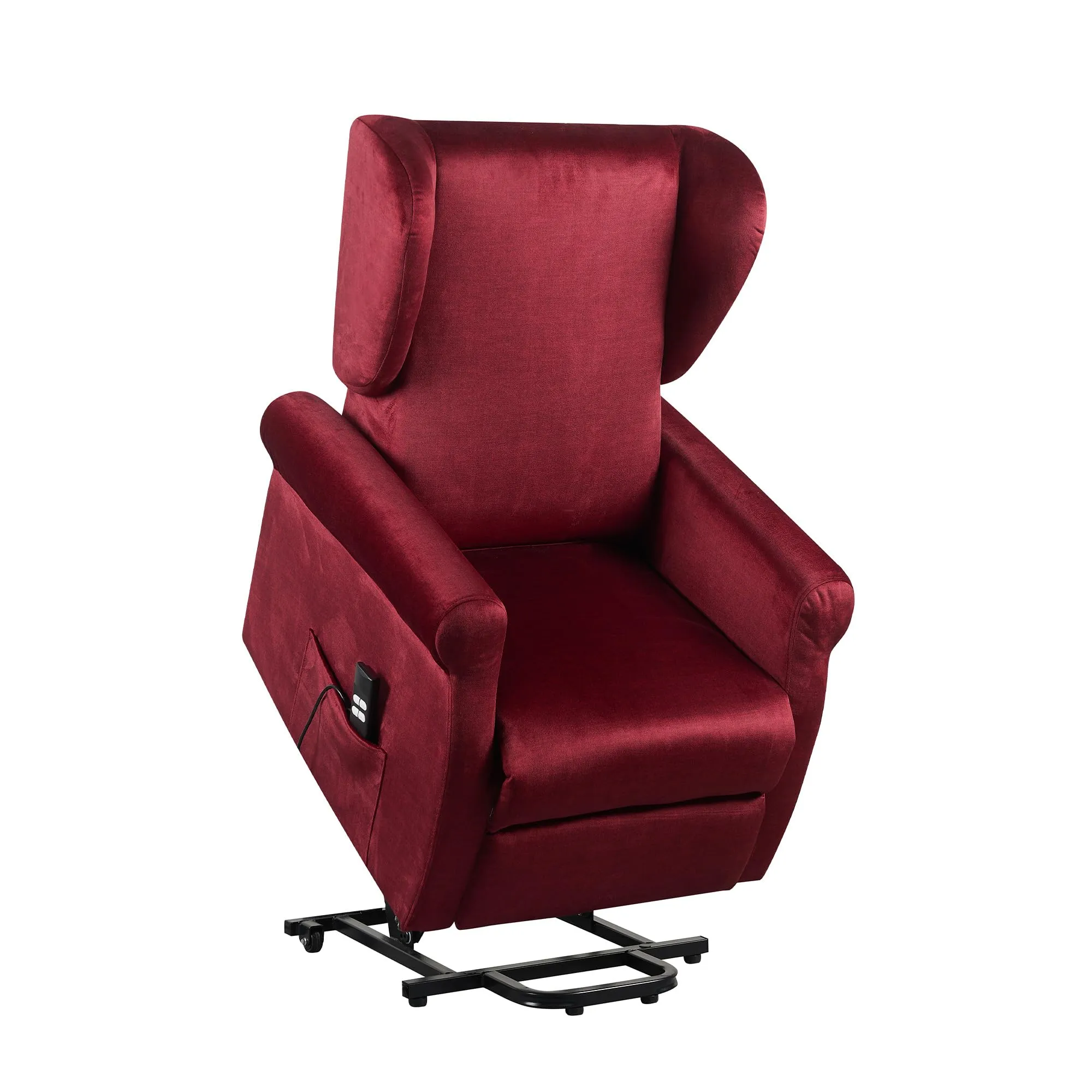 Poltrone Italia Poltrona Anziani Elettrica 2 Motori, Reclinazione Indipendente Schienale e Pediera, Kit 4 Ruote, Seduta Indeformabile, Rosso - immagine 2