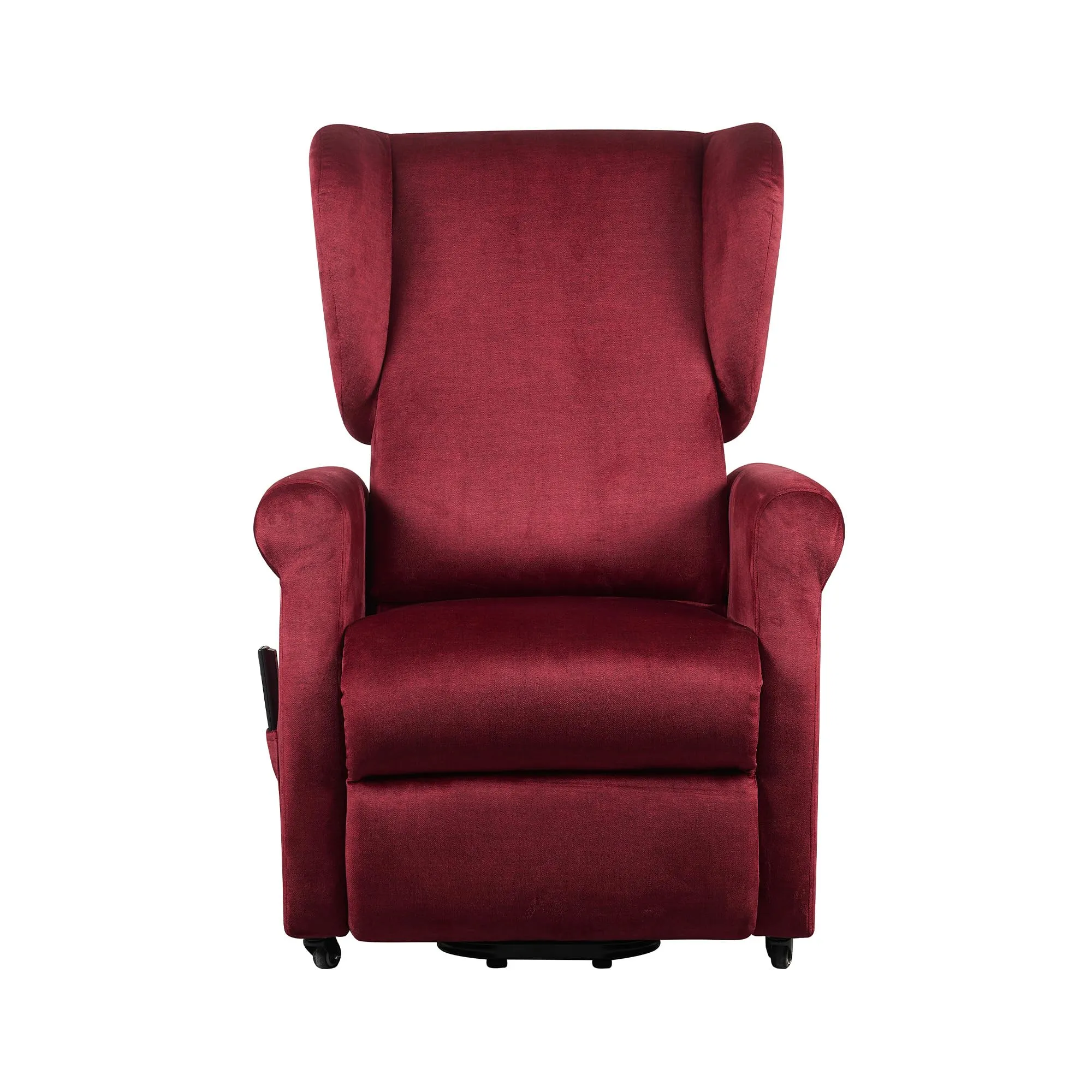 Poltrone Italia Poltrona Anziani Elettrica 2 Motori, Reclinazione Indipendente Schienale e Pediera, Kit 4 Ruote, Seduta Indeformabile, Rosso - immagine 8