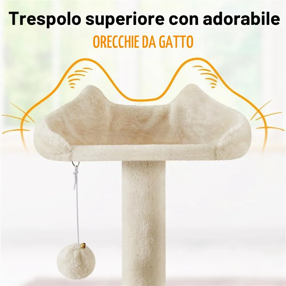 Yaheetech Albero Tiragraffi per Gatti Adulti, 202,5 cm, Beige - immagine 8