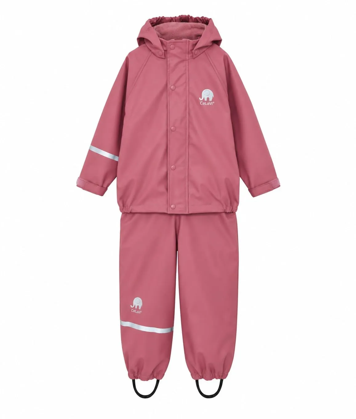Celavi Basic Rainwear Set Unisex, Solid PU, Rose Wine, 90 - immagine 1
