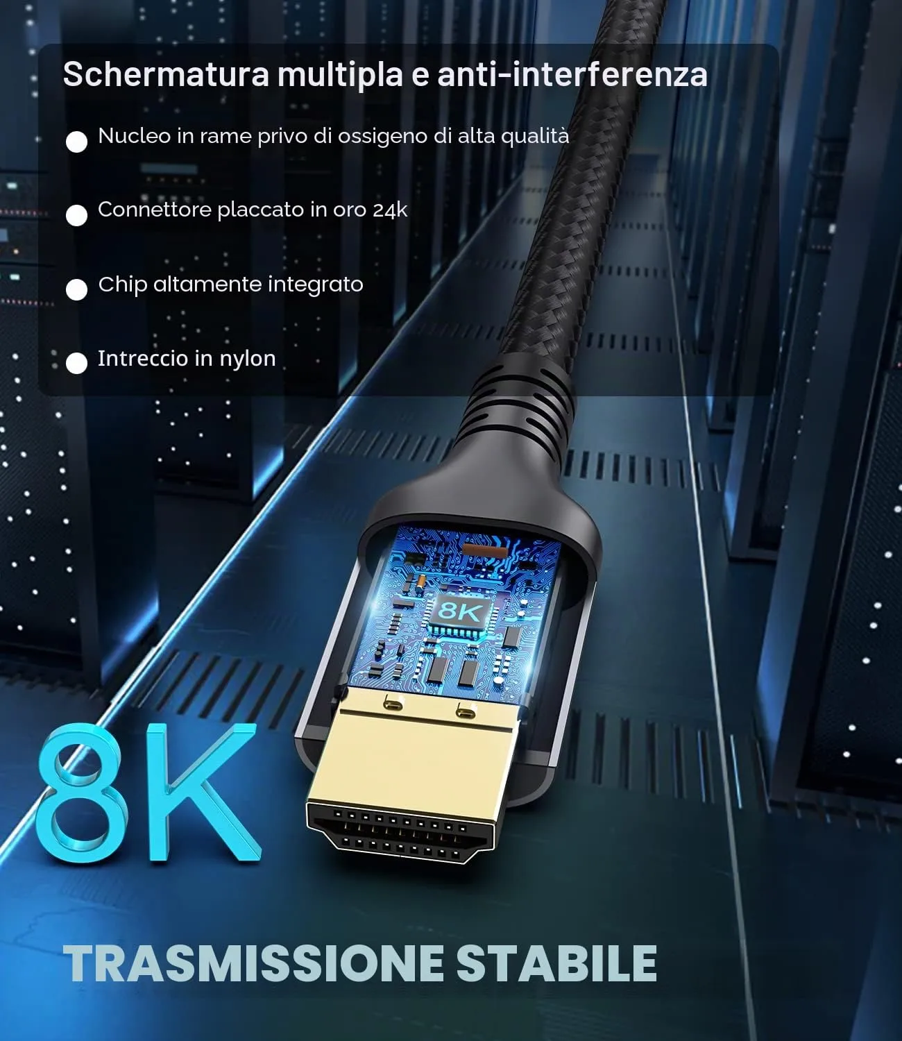 Adauxter Cavo HDMI 2.1 10K 8K 4K, 2.5m - immagine 5