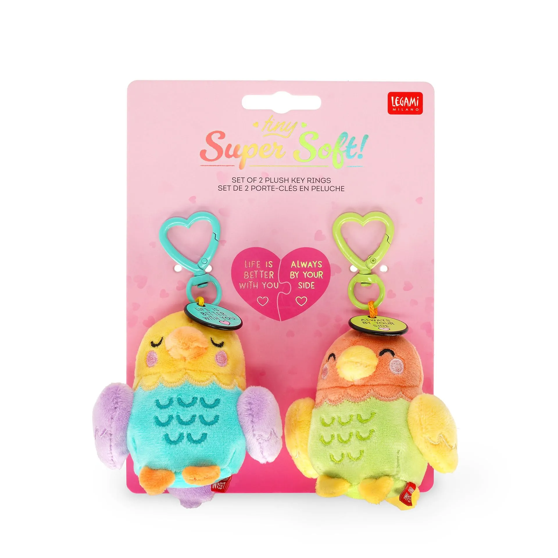 Legami Set di 2 Portachiavi con Peluche Super Soft Tiny Edizione Limitata San Valentino - immagine 7