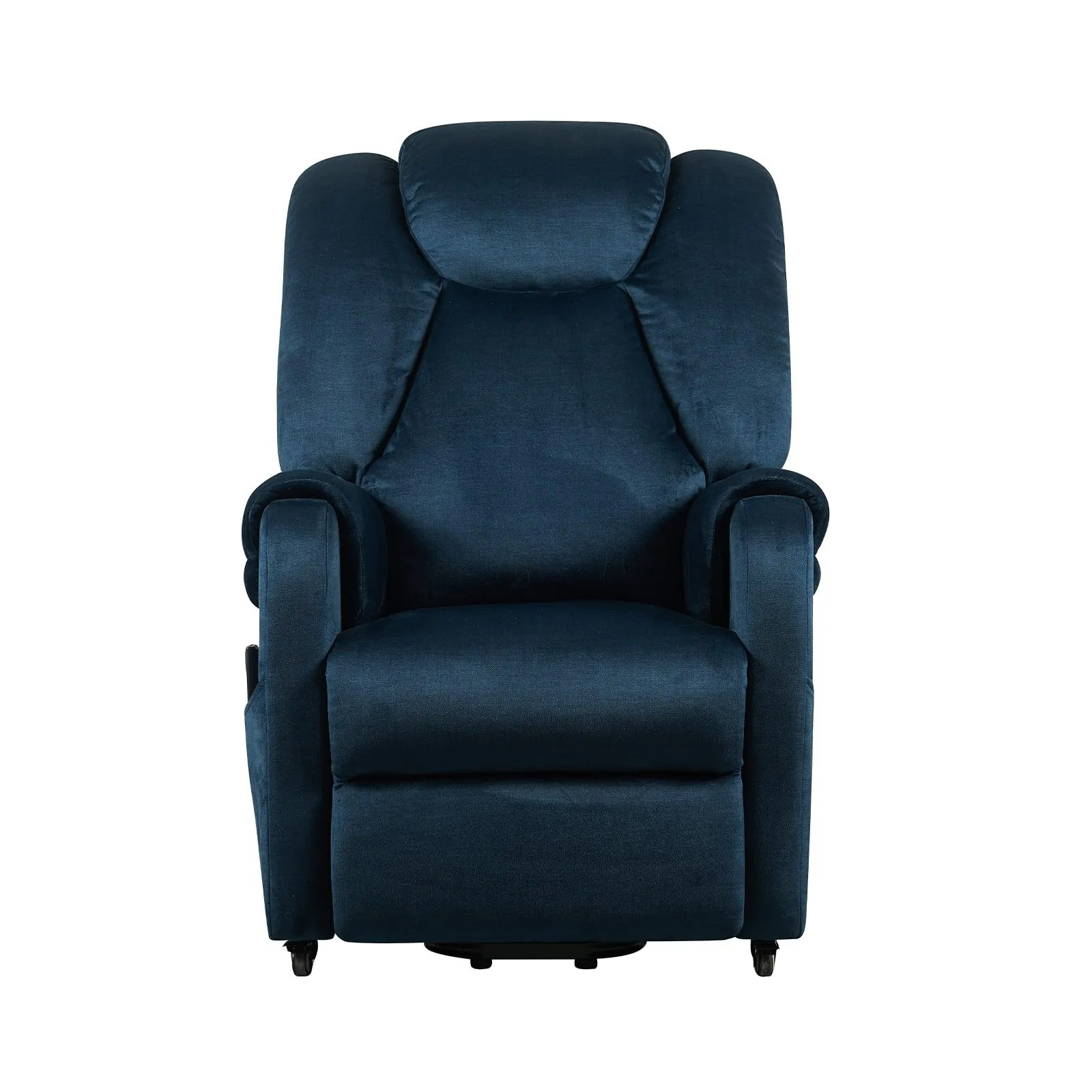 Poltrone Italia Poltrona Relax Elettrica 2 motori, reclinazione indipendente schienale e pediera, 4 ruote, tessuto premium, Blu - immagine 8