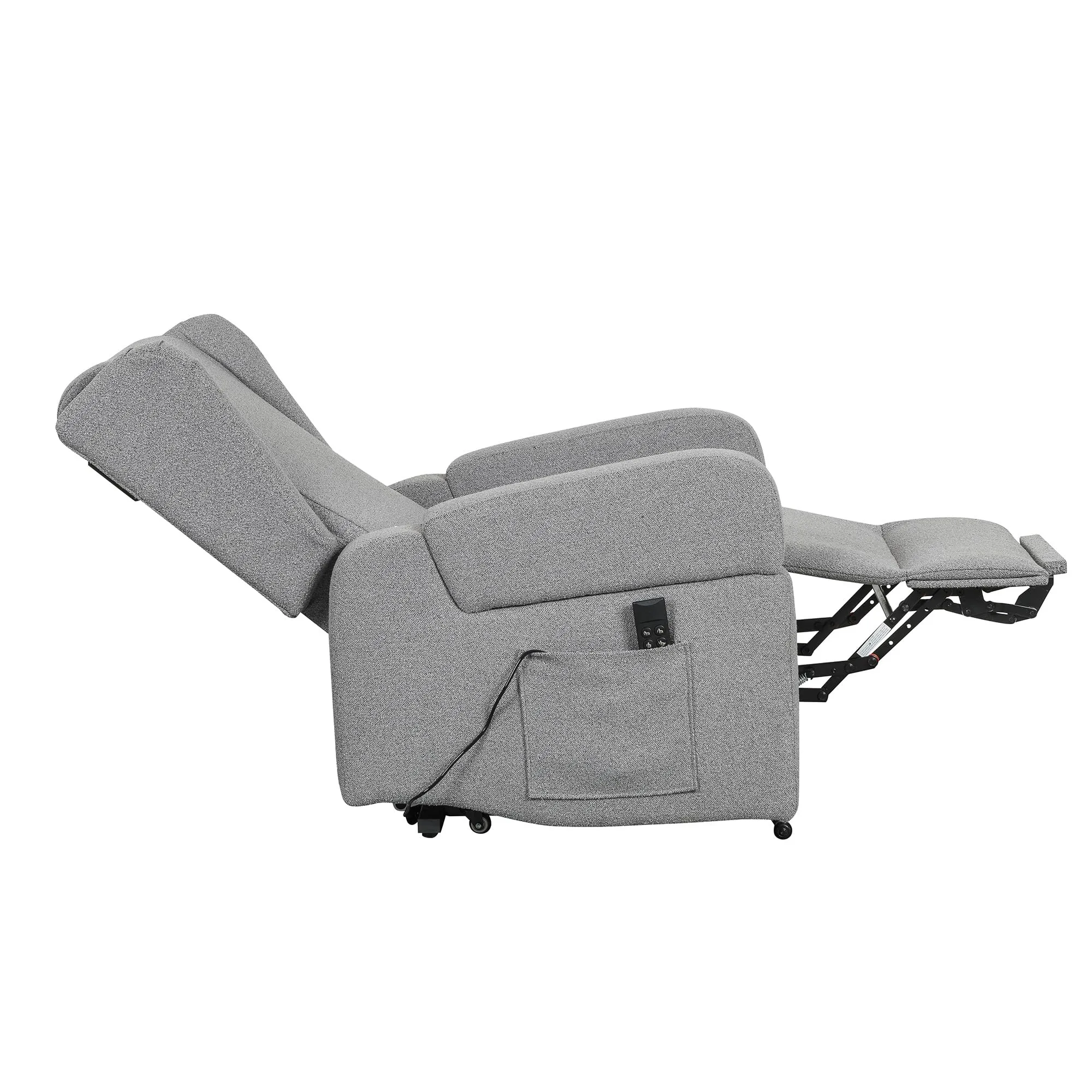 Poltrone Italia Poltrona Relax Elettrica Vertical 2 Motori Zero Gravity, Reclinazione Indipendente, Braccioli Estraibili e Tavolino, Grigio - immagine 5