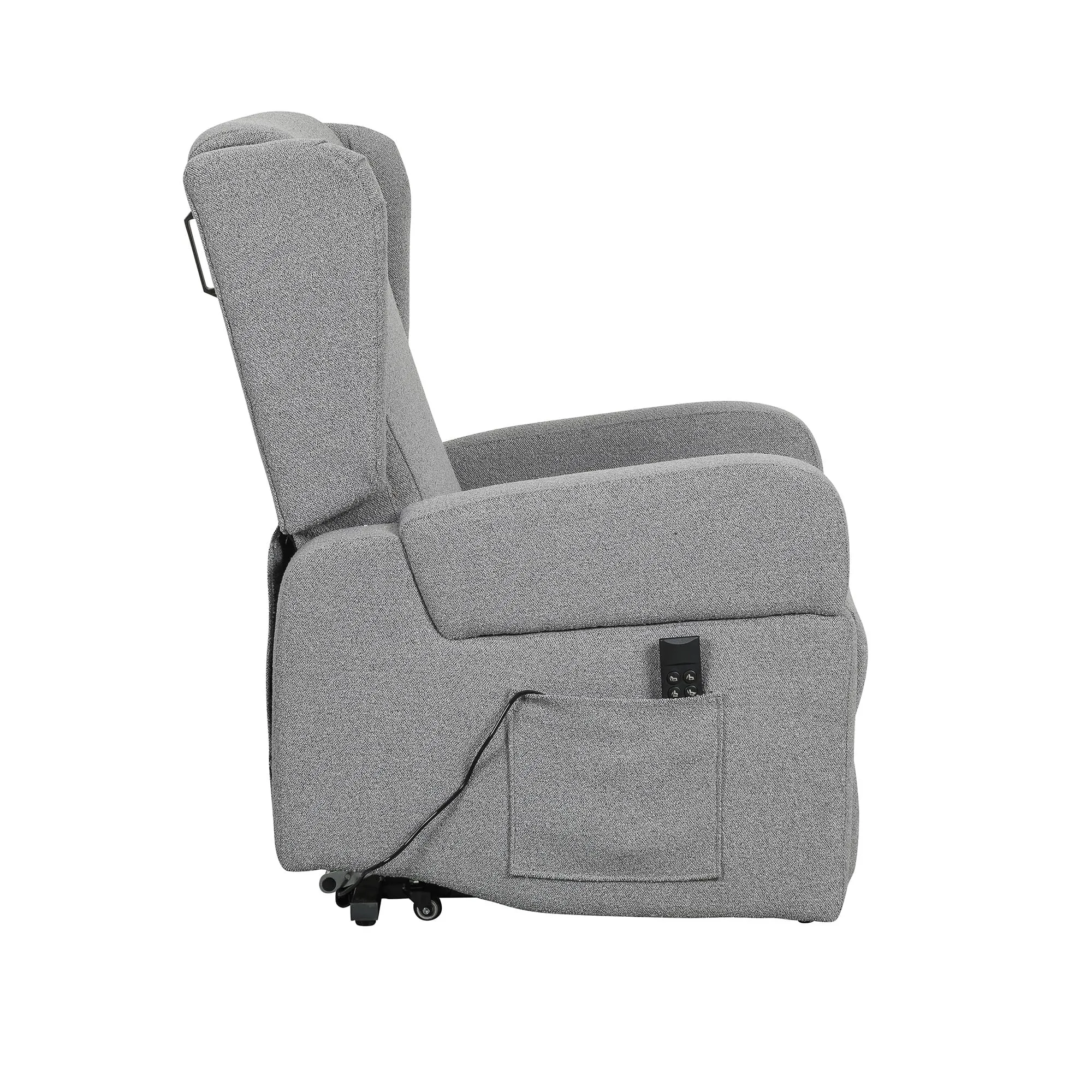 Poltrone Italia Poltrona Relax Elettrica Vertical 2 Motori Zero Gravity, Reclinazione Indipendente, Braccioli Estraibili e Tavolino, Grigio - immagine 6