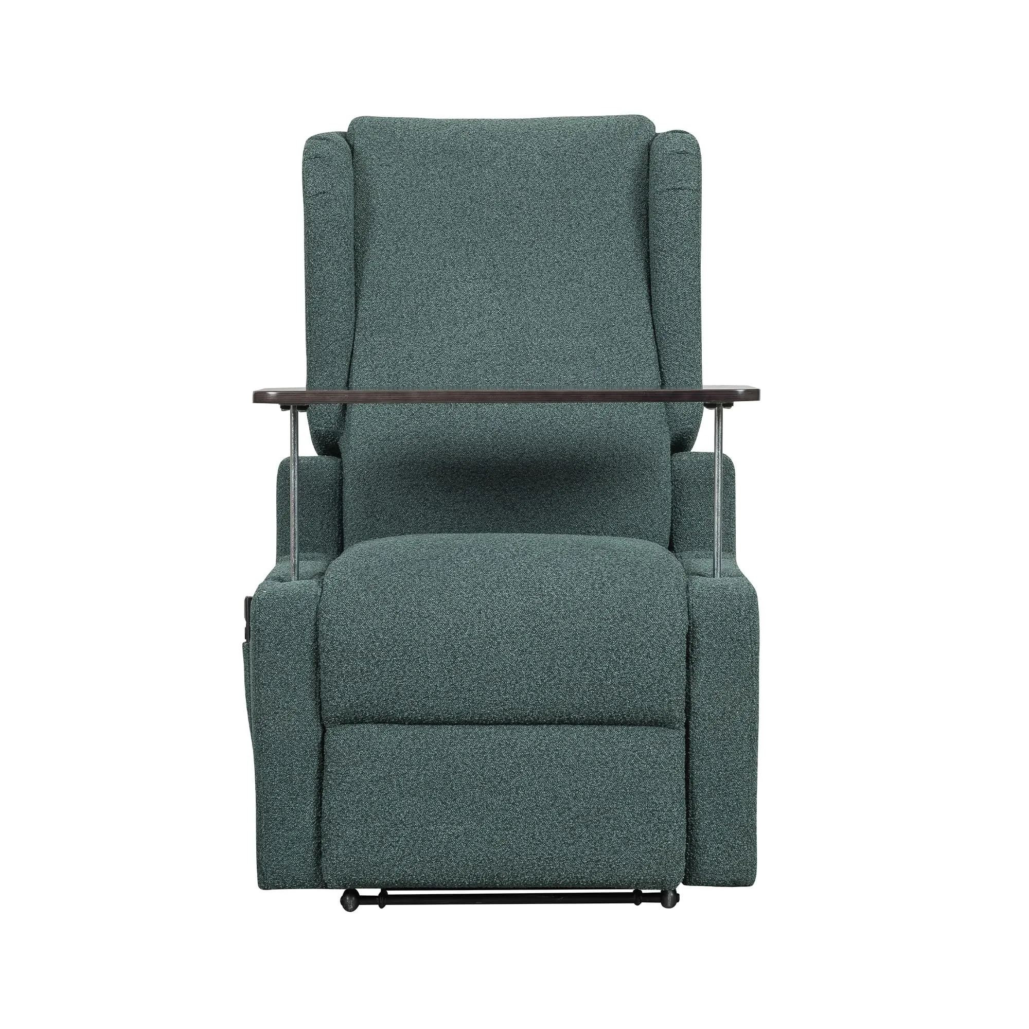 Poltrone Italia Poltrona Relax Elettrica Vertical 2 Motori Zero Gravity, Braccioli Estraibili, Tavolino, Memory, Bouclè Verde - immagine 7