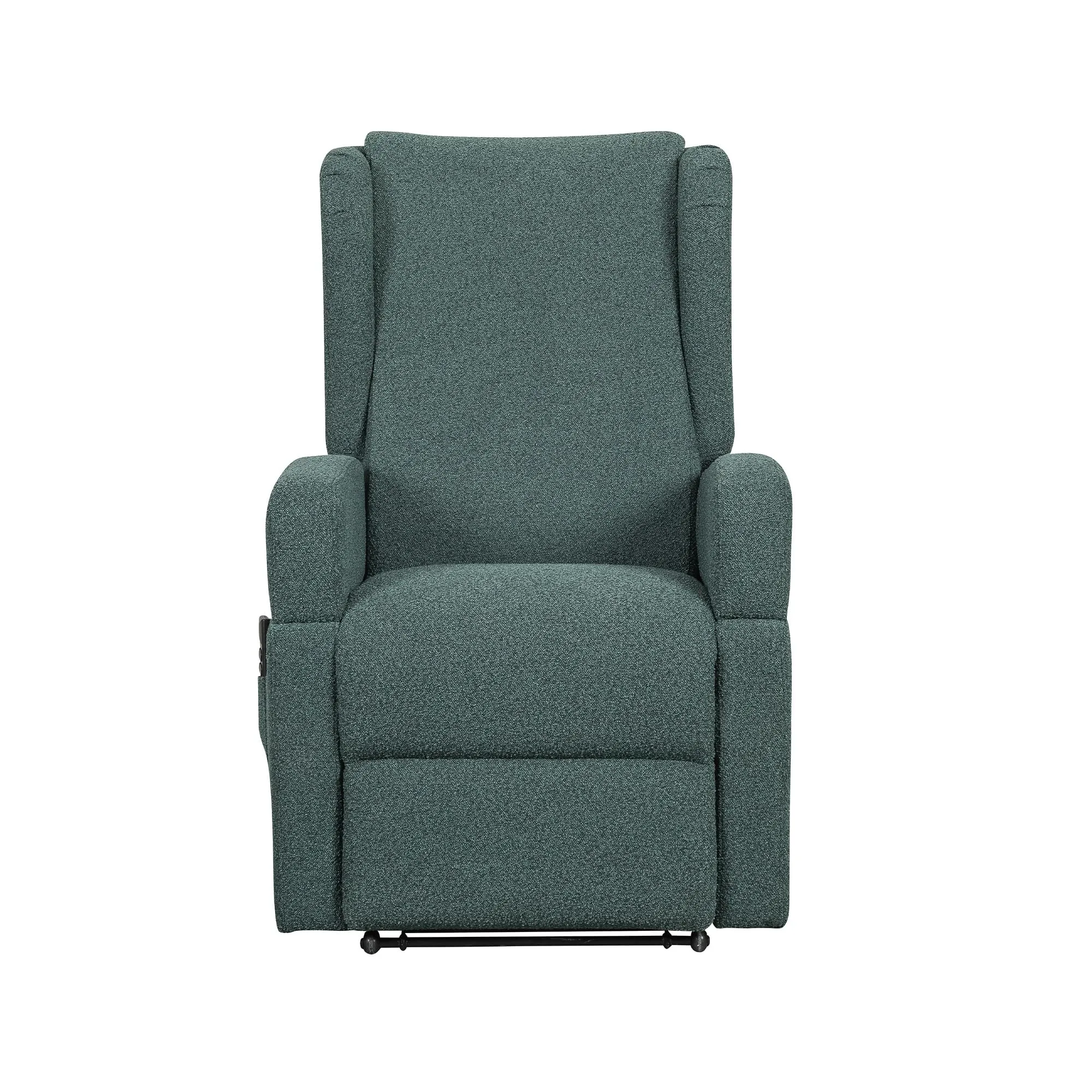 Poltrone Italia Poltrona Relax Elettrica Vertical 2 Motori Zero Gravity, Braccioli Estraibili, Tavolino, Memory, Bouclè Verde - immagine 9