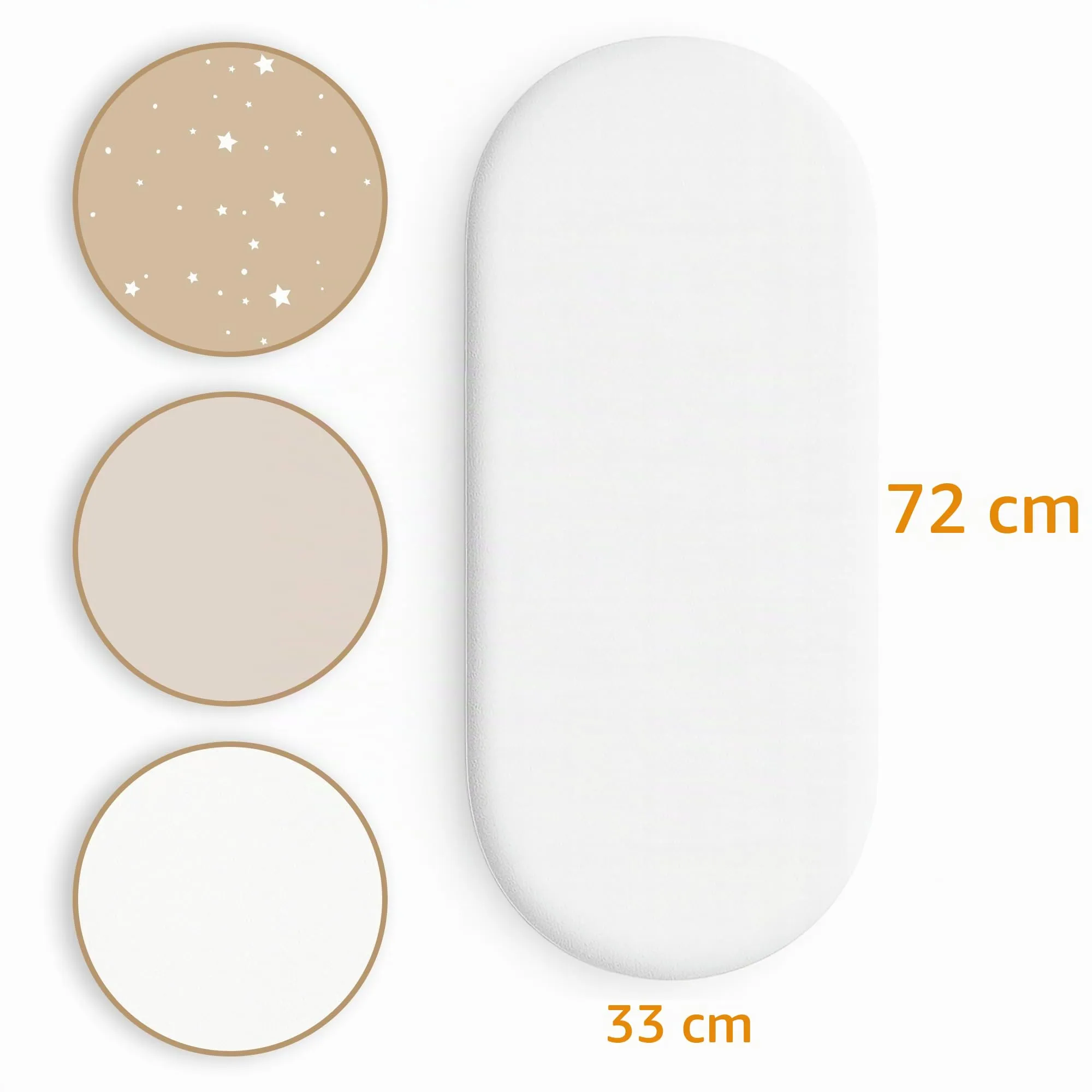 Totsy Baby Set di 3 Lenzuola con Angoli Elastici e Coprimaterasso Impermeabile per Passeggino, 33x72 cm - immagine 2