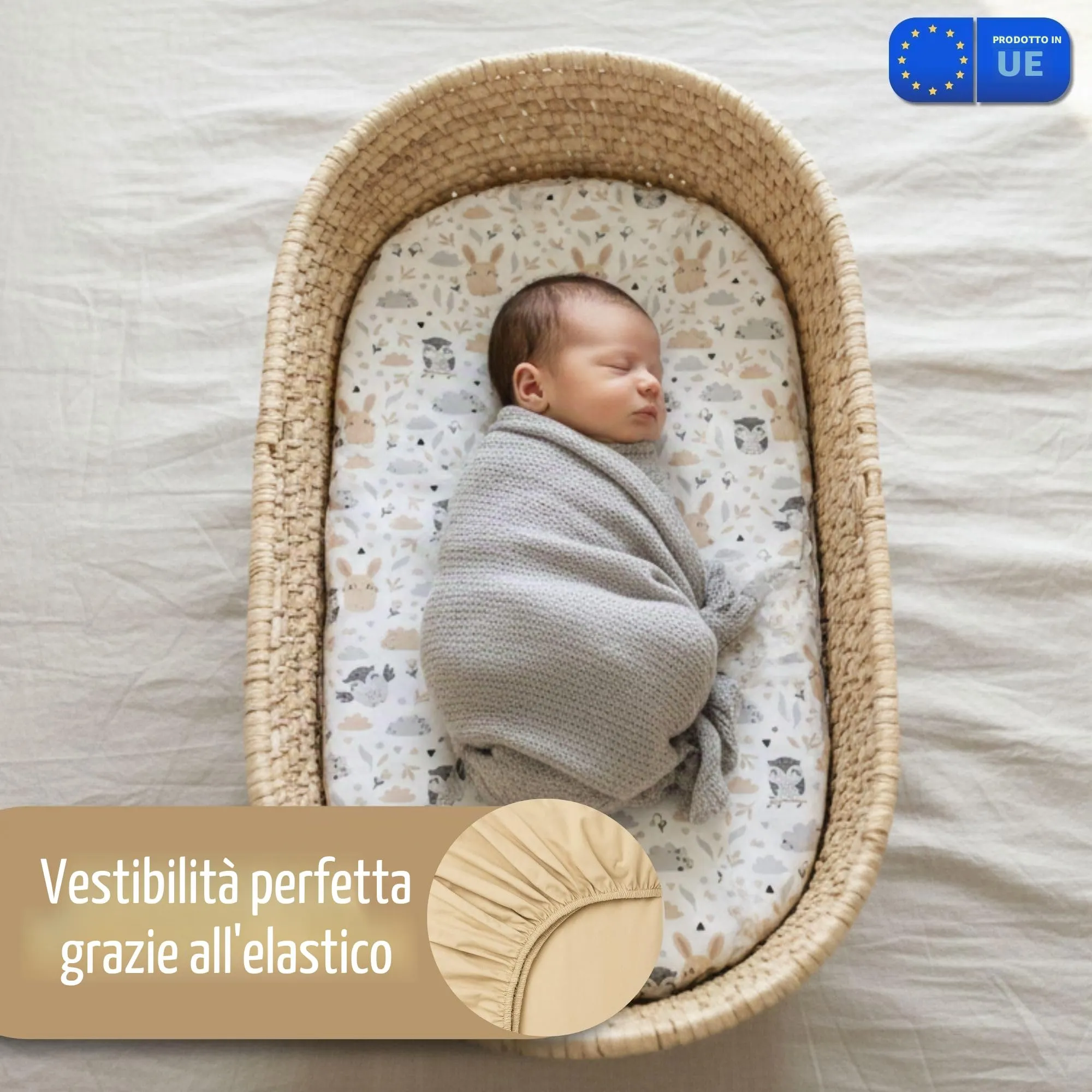 Totsy Baby Set di 3 Lenzuola con angoli e Coprimaterasso impermeabile per Passeggino, 33x72 cm, Orsi Di Peluche - immagine 3