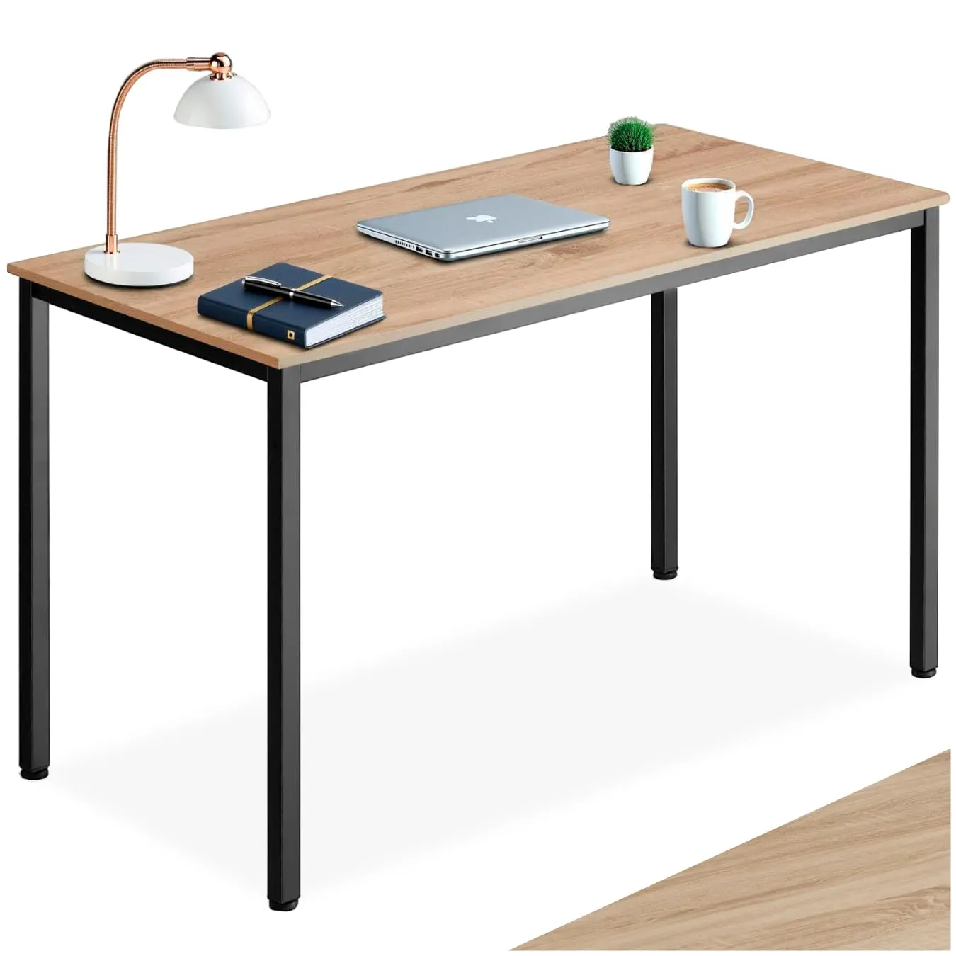 tectake Scrivania Gaming 120 x 60 x 75,5 cm, Stile Industriale - Legno Chiaro - immagine 1