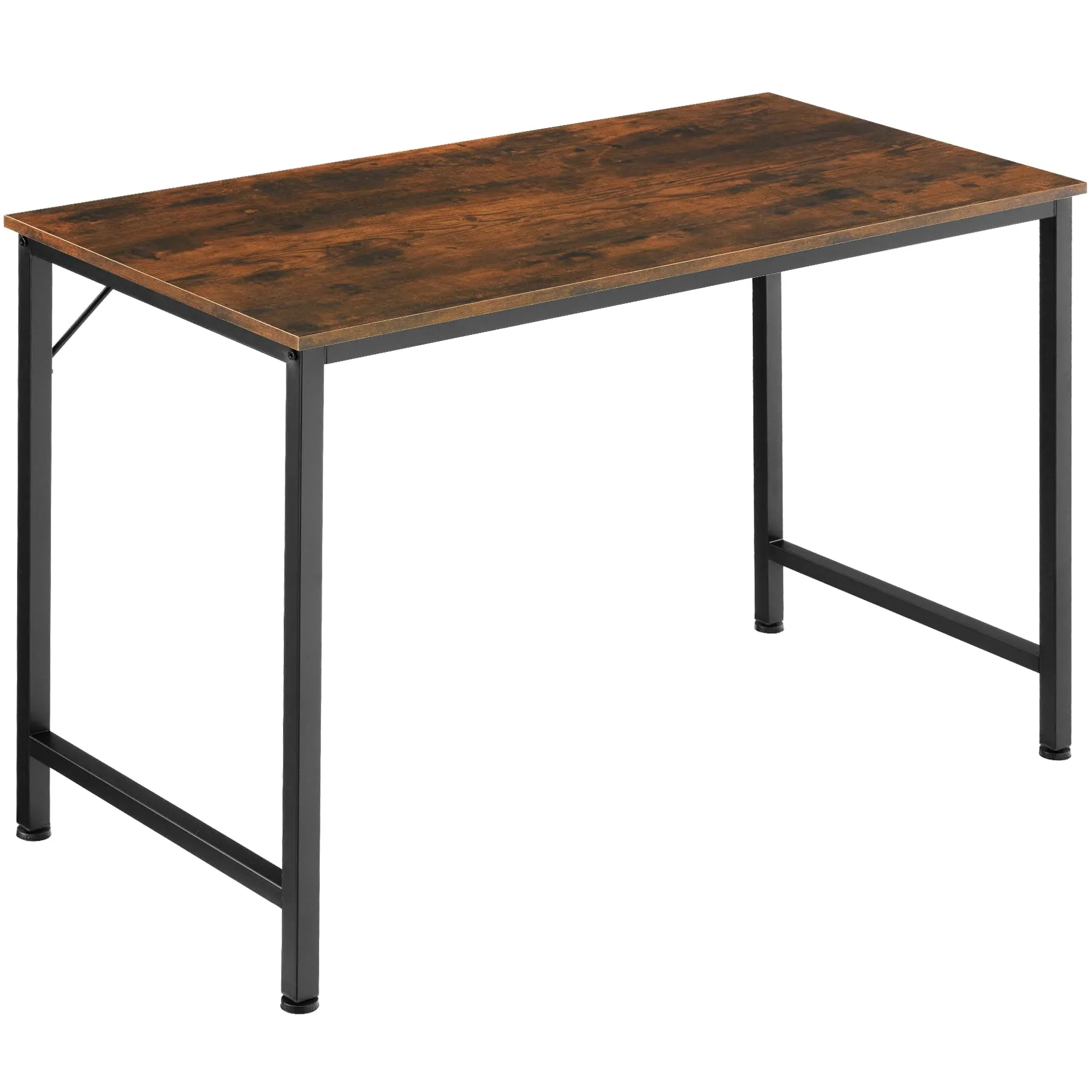 tectake Scrivania Moderna Industriale in Legno e Acciaio, Regolabile in Altezza, 120x60x75,5 cm, Industriale Scuro - immagine 1