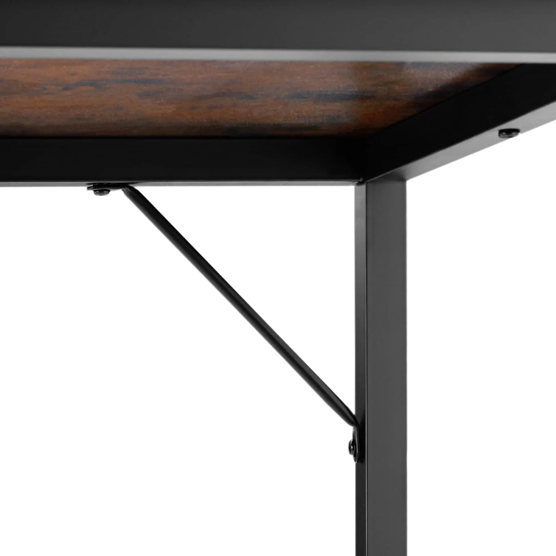 tectake Scrivania Moderna Industriale in Legno e Acciaio, Regolabile in Altezza, 120x60x75,5 cm, Industriale Scuro - immagine 3