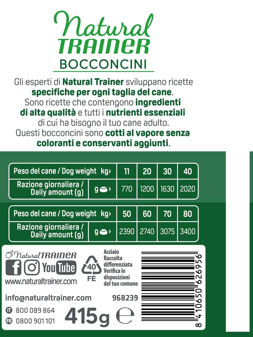 Trainer Natural Bocconcini per Cane Medium & Maxi con Agnello - 12 x 415g - immagine 3