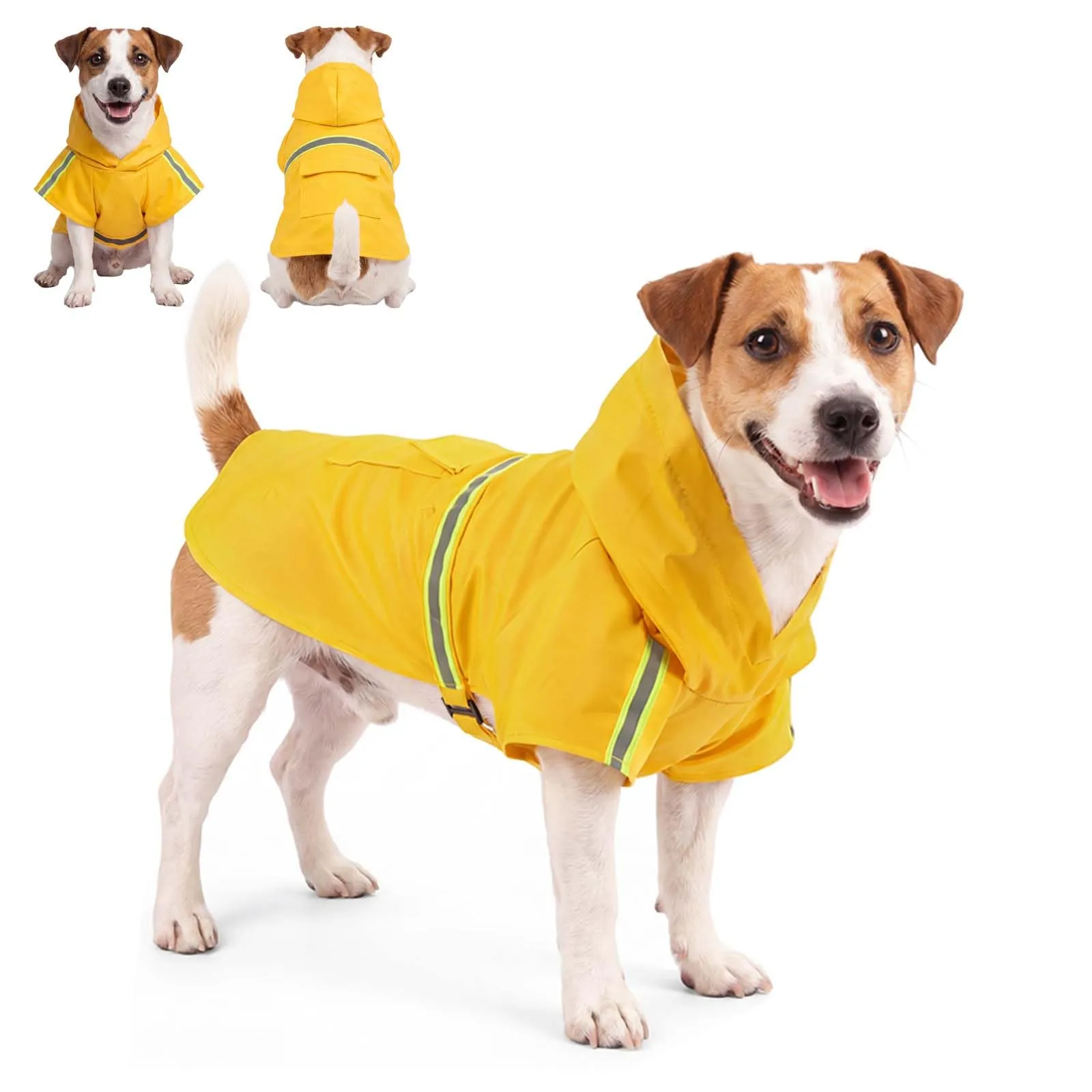 OSDUE Impermeabile per Cani con Foro per Colletto e Strisce Riflettenti, Taglia 3XL - immagine 1