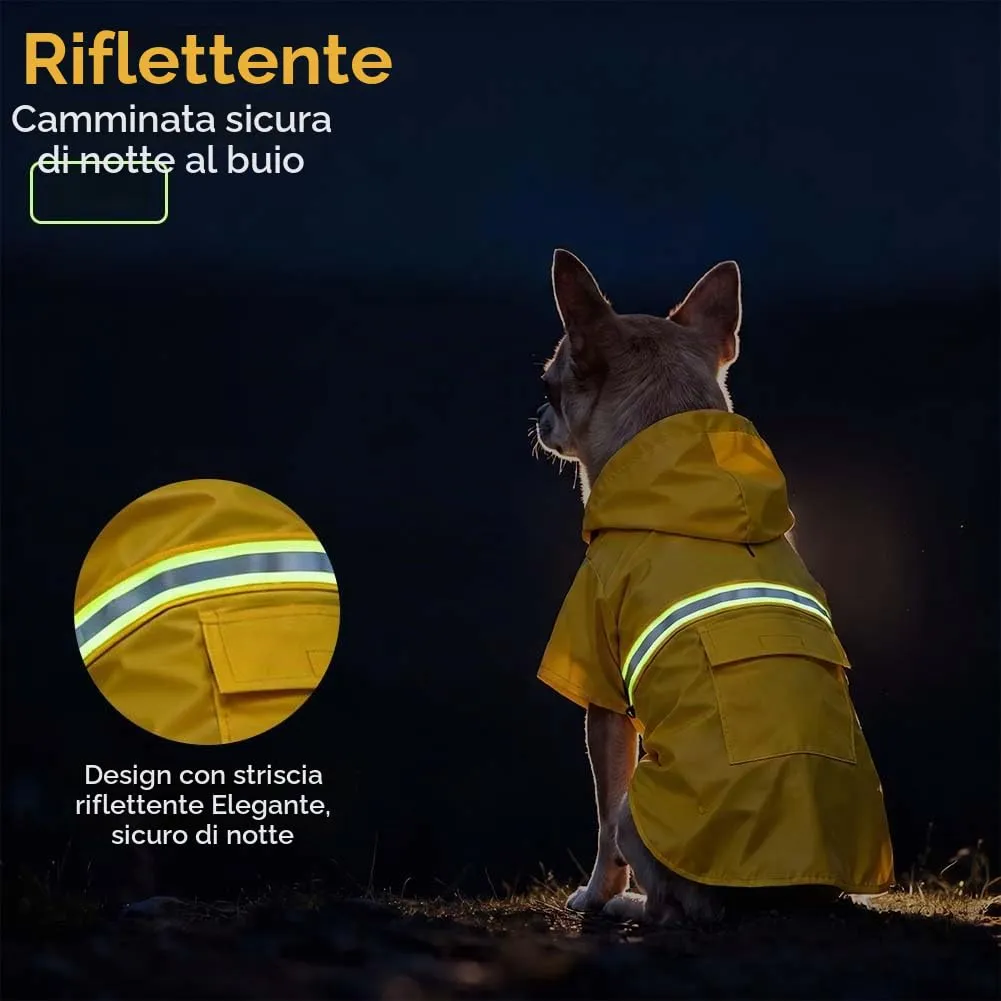 OSDUE Impermeabile per Cani con Foro per Colletto e Strisce Riflettenti, Taglia 3XL - immagine 5