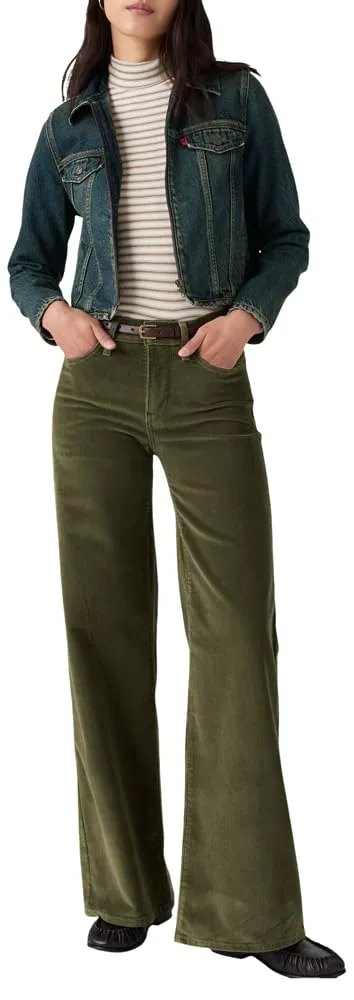 Levi's 318 Shaping Wide Leg Pants - Olive Night - immagine 1