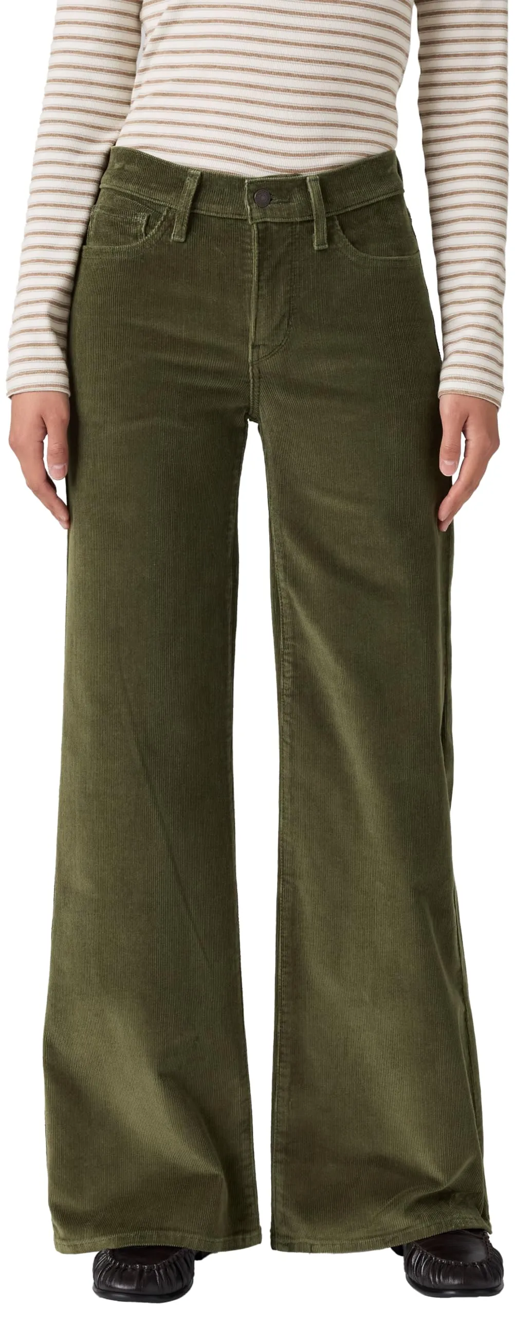Levi's 318 Shaping Wide Leg Pants - Olive Night - immagine 2