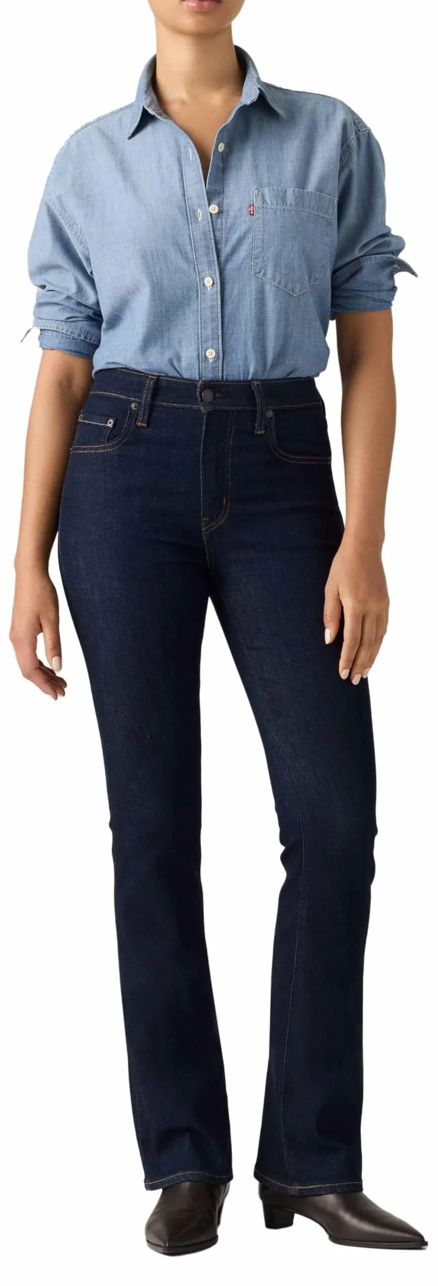 Levi's 725 High Rise Bootcut Jeans - True Blue Rinse (31W / 32L) - immagine 5