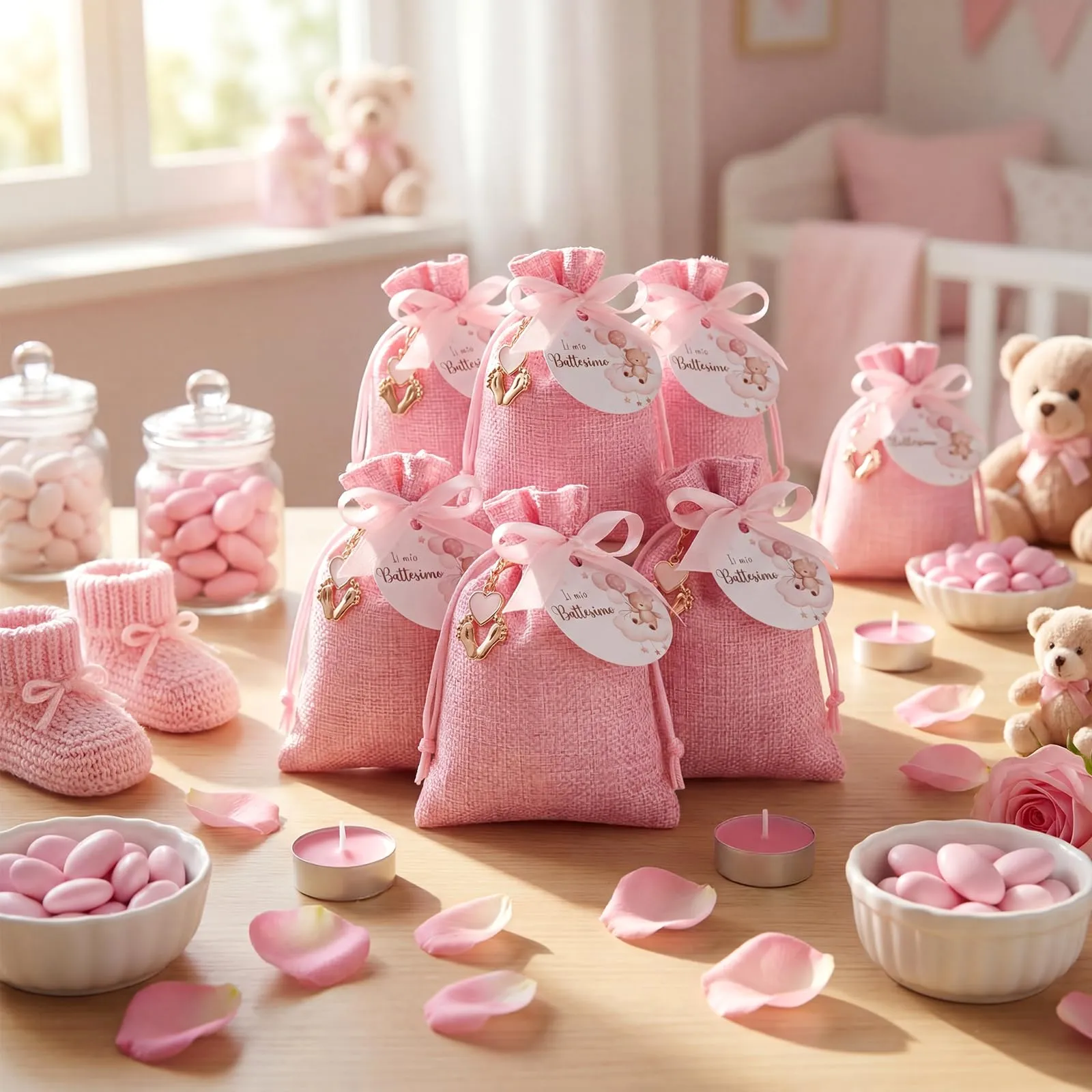 BBTO Set Bomboniere per Battesimo, Rosa, 30 Set - immagine 2