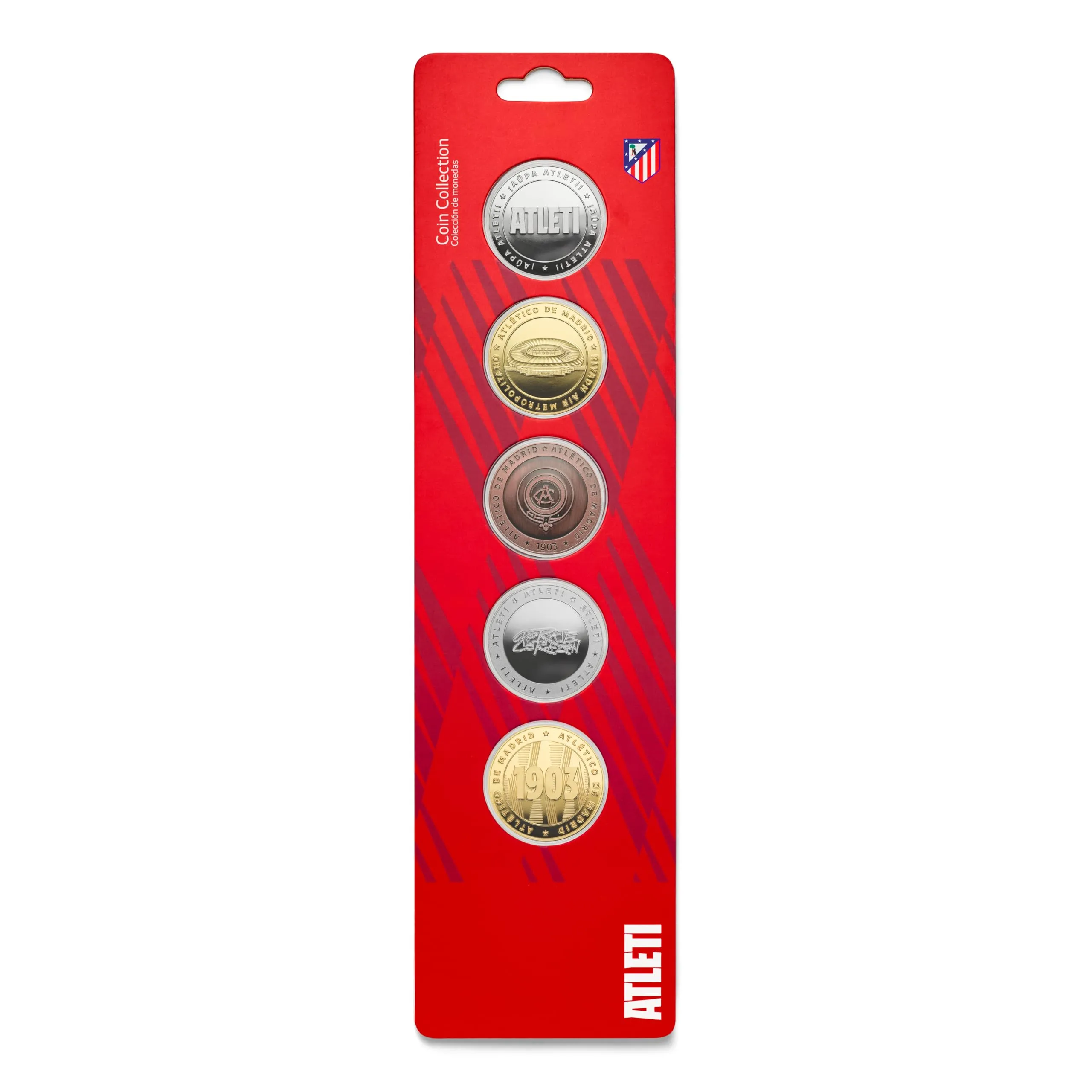 MOCIWORLD Atlético de Madrid Edizione Speciale - Set di 5 Monete da Collezione Licenza Ufficiale - immagine 1