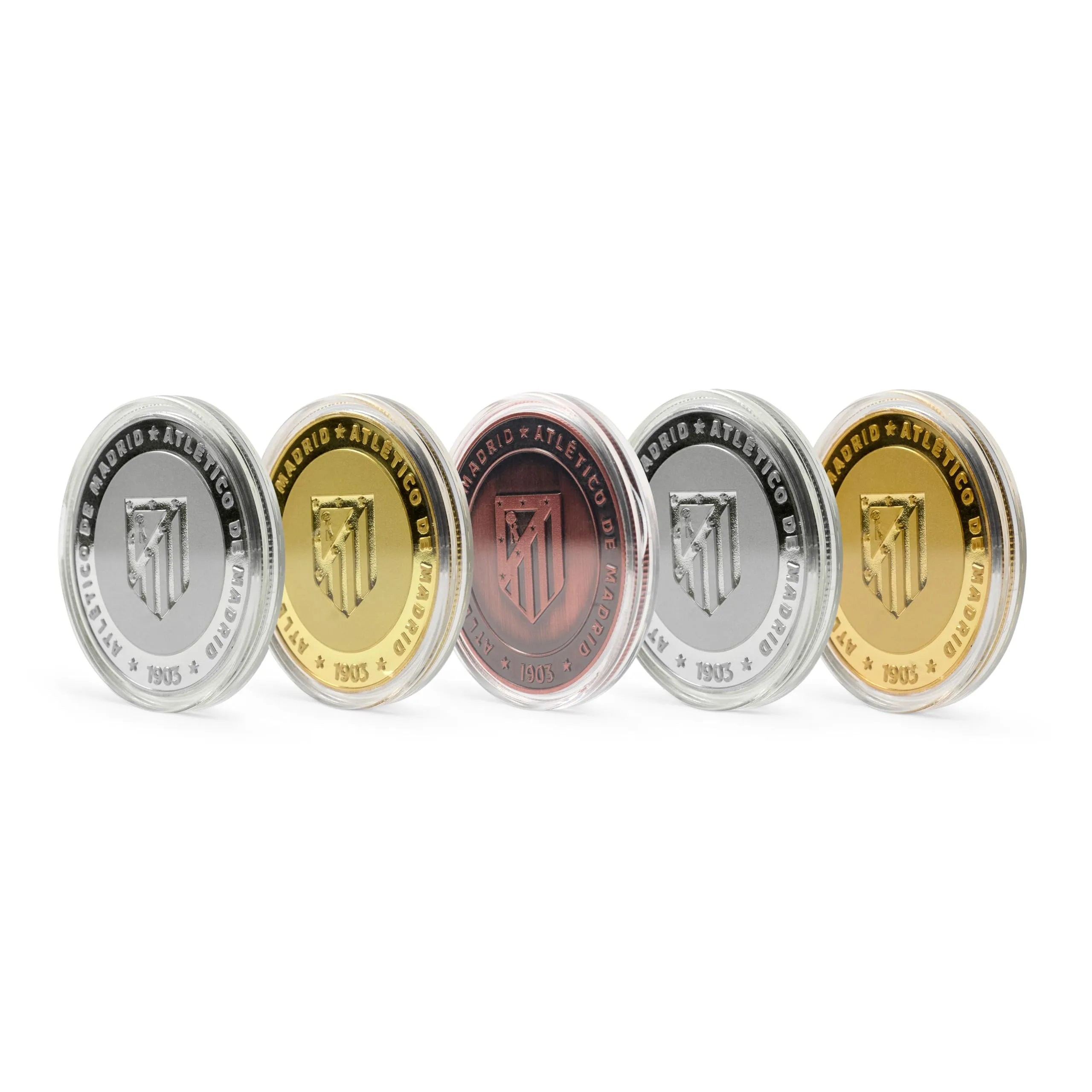 MOCIWORLD Atlético de Madrid Edizione Speciale - Set di 5 Monete da Collezione Licenza Ufficiale - immagine 4